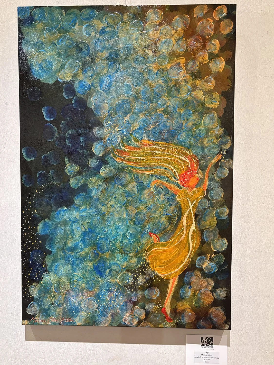 CLICK IMAGE "Joy"  Acrylic paint & alcohol inks on canvas. $375. Duplicate prints start at $40.