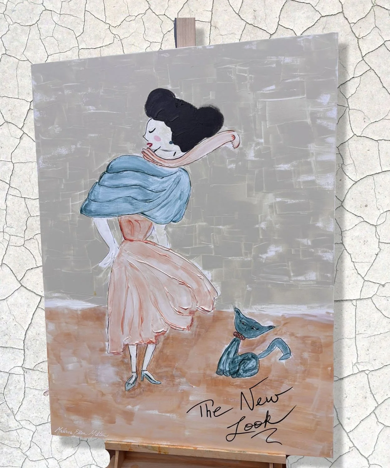 CLICK IMAGE  "The New Look"  Alcohol inks & acrylic paint on canvas. 40x30. $550.  Duplicate prints start at $40.