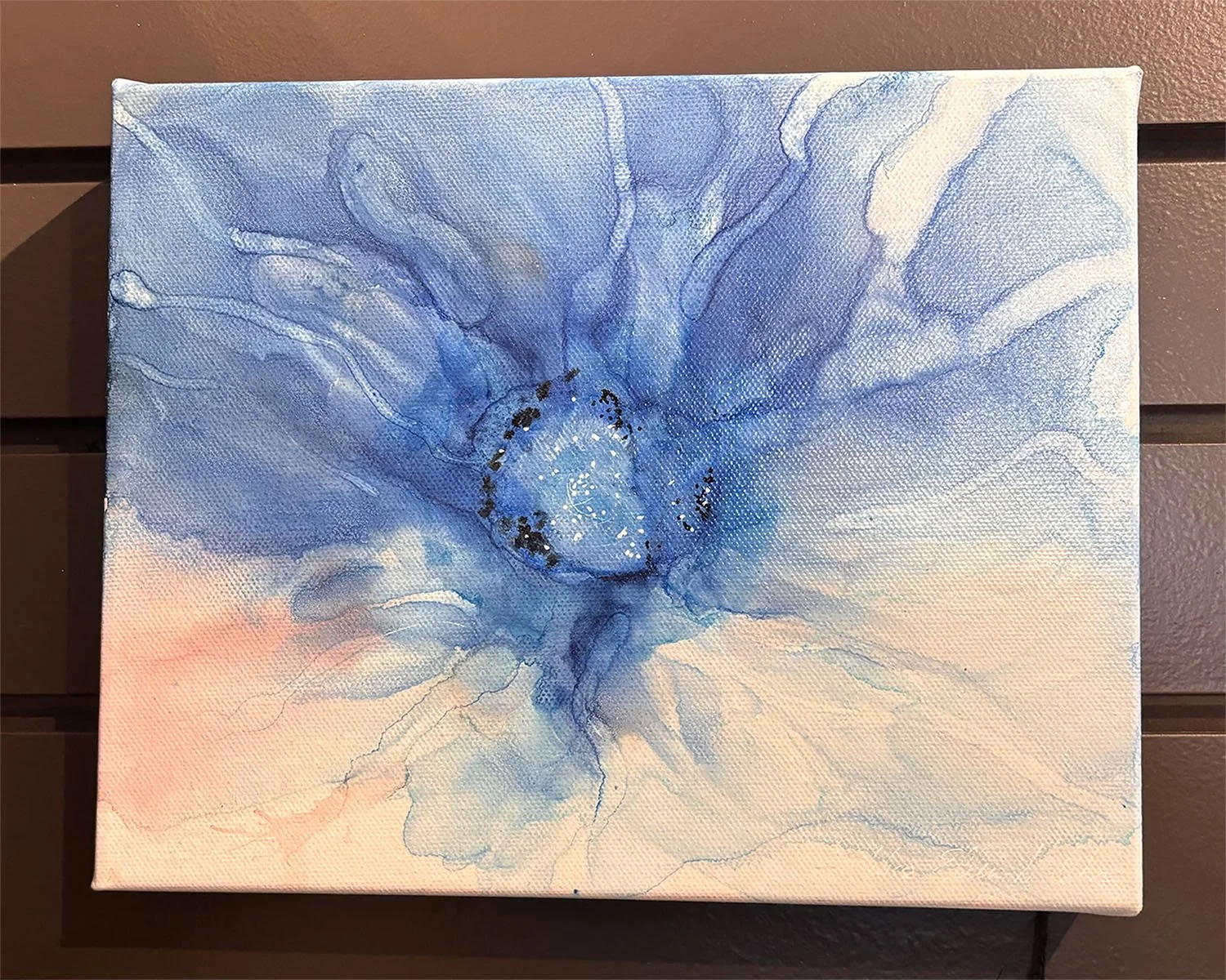 CLICK IMAGE "Bloom" Alcohol inks on canvas. 8x10. $55. Duplicate prints start at $40.