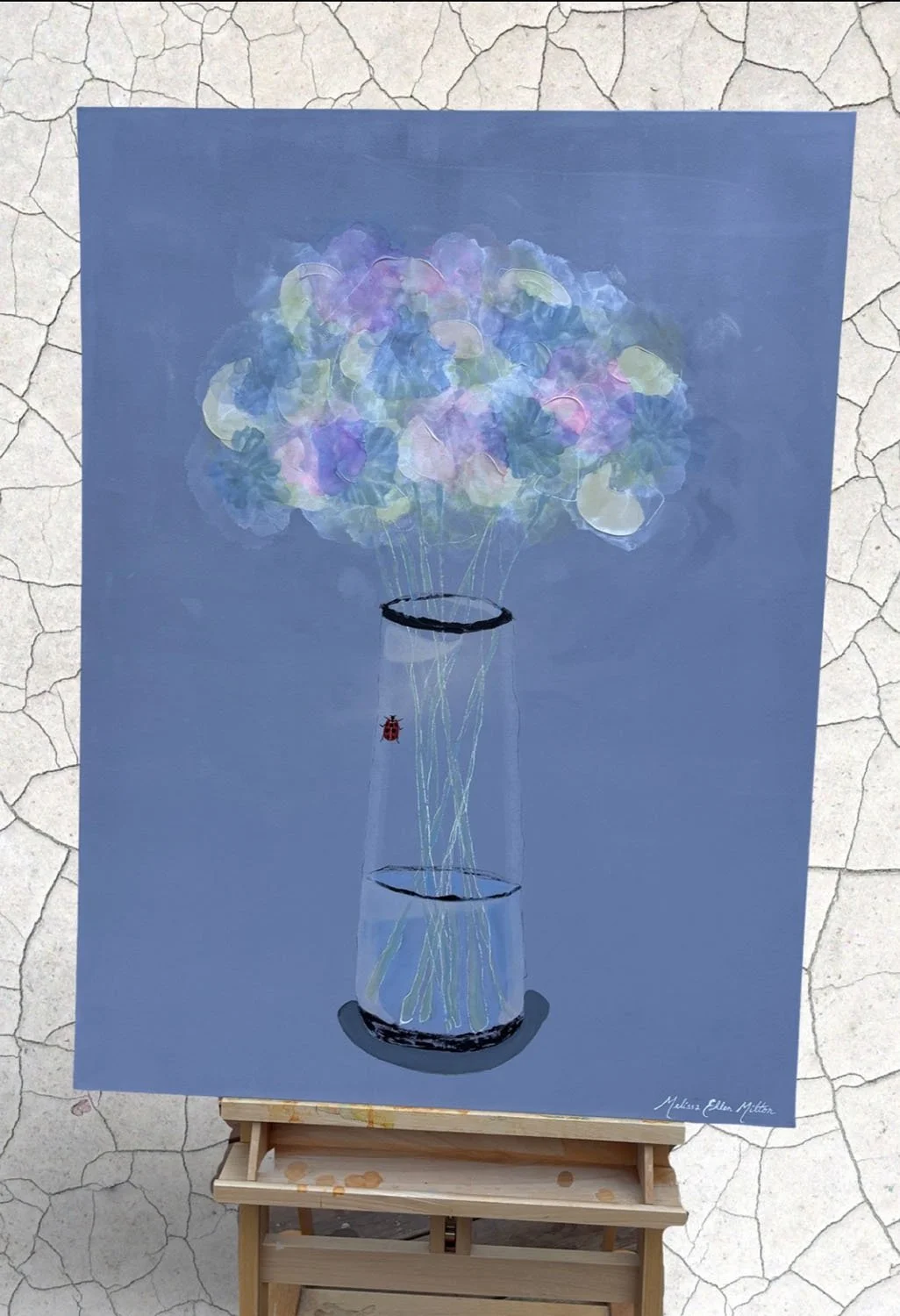 CLICK IMAGE "Mellow Moment" Alcohol inks & acrylic paint on canvas. 40"x30".  $450.  Duplicate prints start at $40.