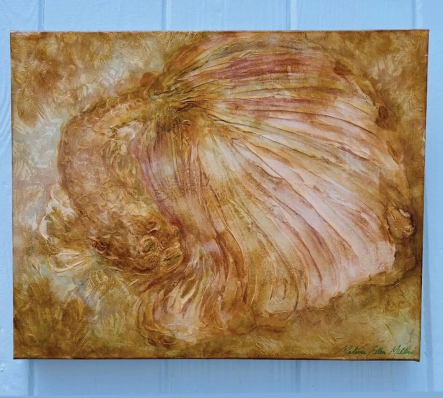  "Golden Grace"  Alcohol inks & acrylic paint on canvas. 16x20.  $350.  Duplicate prints start at $40.