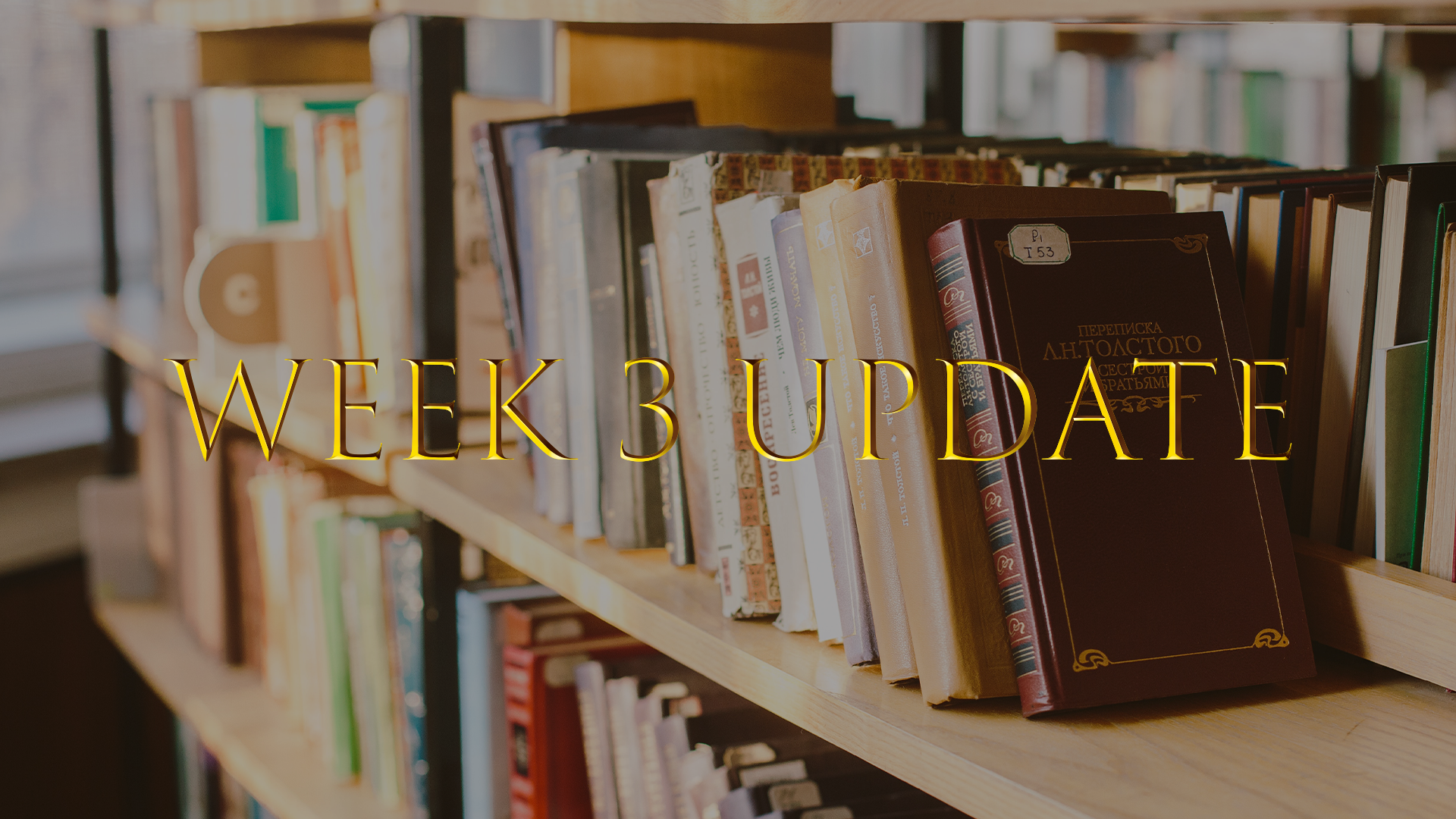 Book: week 3 update