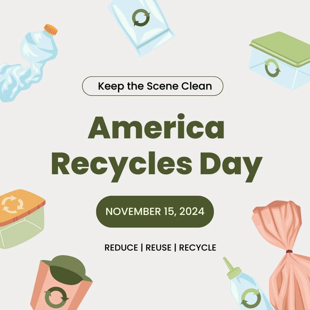 Today marks America Recycles Day! We love cleaning of all kinds, and cleaning up our neighborhood and environment is one of our favorites. ♻️ 

#AmericaRecyclesDay #keepthesceneclean #ReduceReuseRecycle #CleanUpYourSpace #scrubsup #cleaningservices #