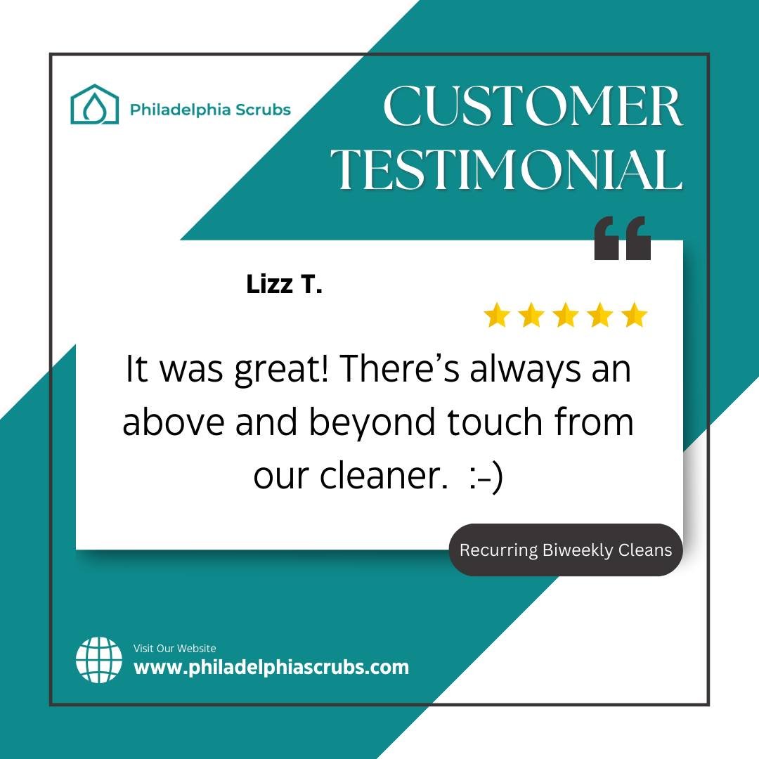 Customer satisfaction is our top priority!

#clienttestimonial #recurringclient #recurringcleans #aboveandbeyond #housecleaningservice #satisfiedcustomer #valuedclients #localbusiness #visitourwebsite #whyilovephilly #howphillyseesphilly #phillygram 