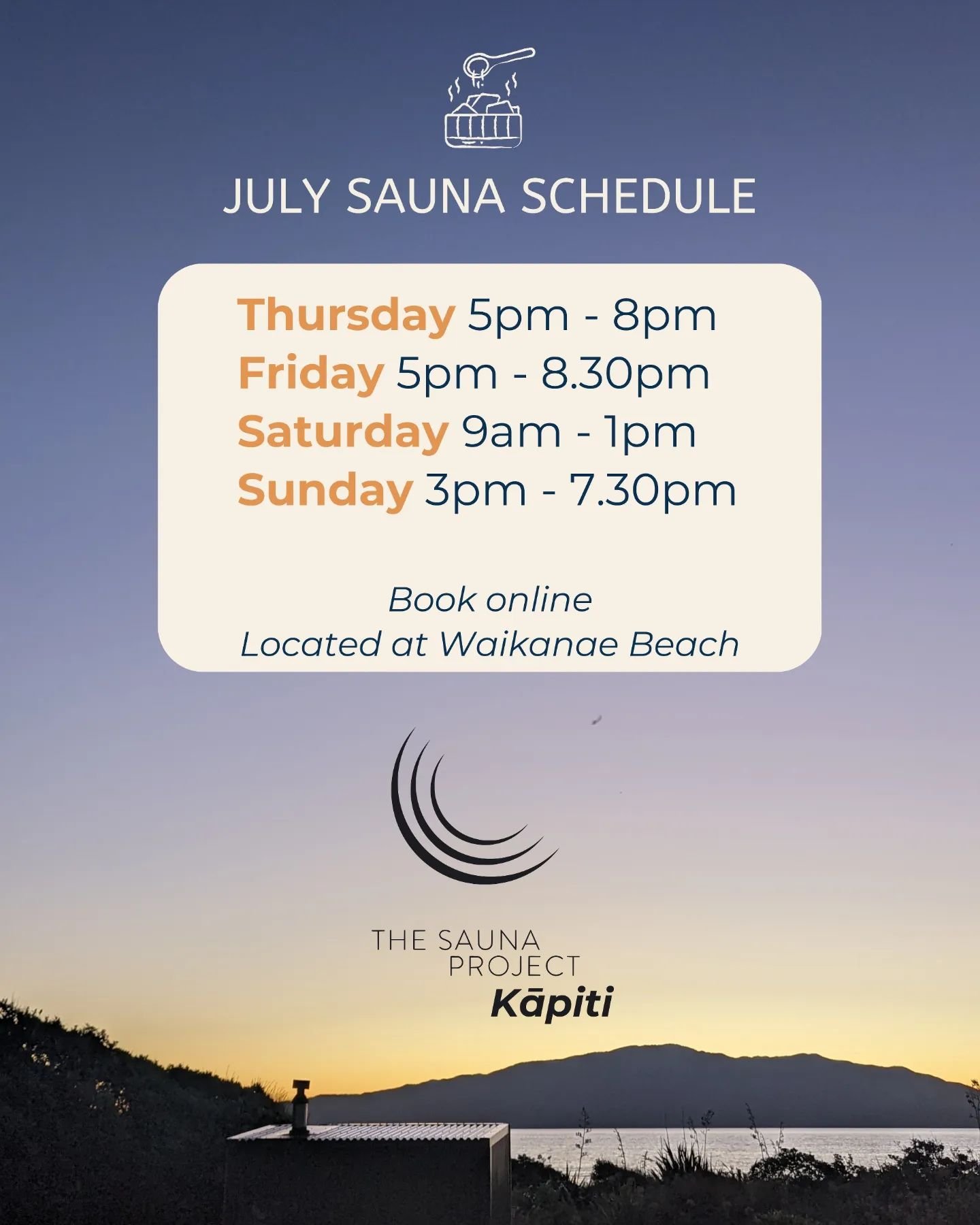 We are thrilled to announce that, starting next week, these will be our new sauna days and times ✨.

We are very excited to offer a new way to end your work week and start your weekend right, with our Friday night and Saturday morning sessions. Also,