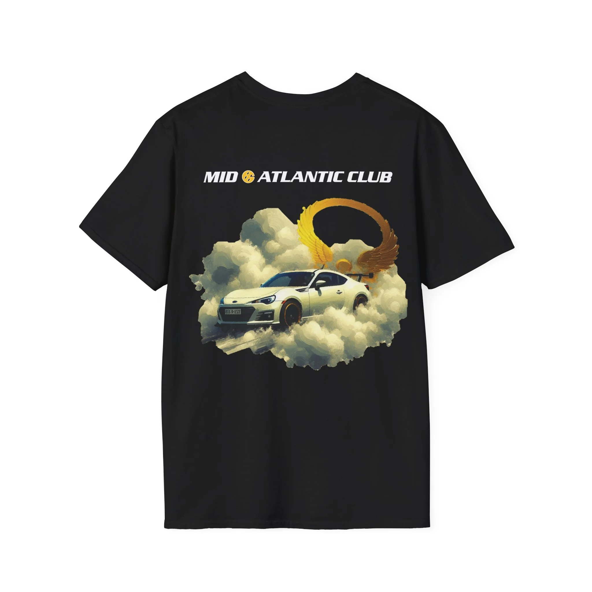 Brandon Ecker's AI Designs: "Heavenly Drive" T-Shirt (Each color has a unique design on the back!)