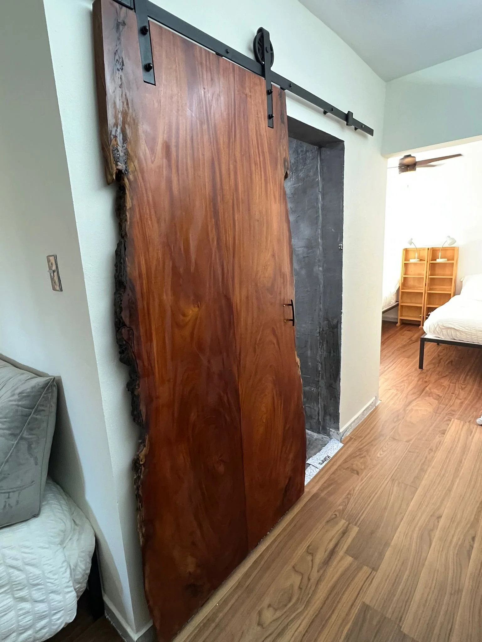 Hand Crafted Barn Door to Apartment Bathroom.jpeg