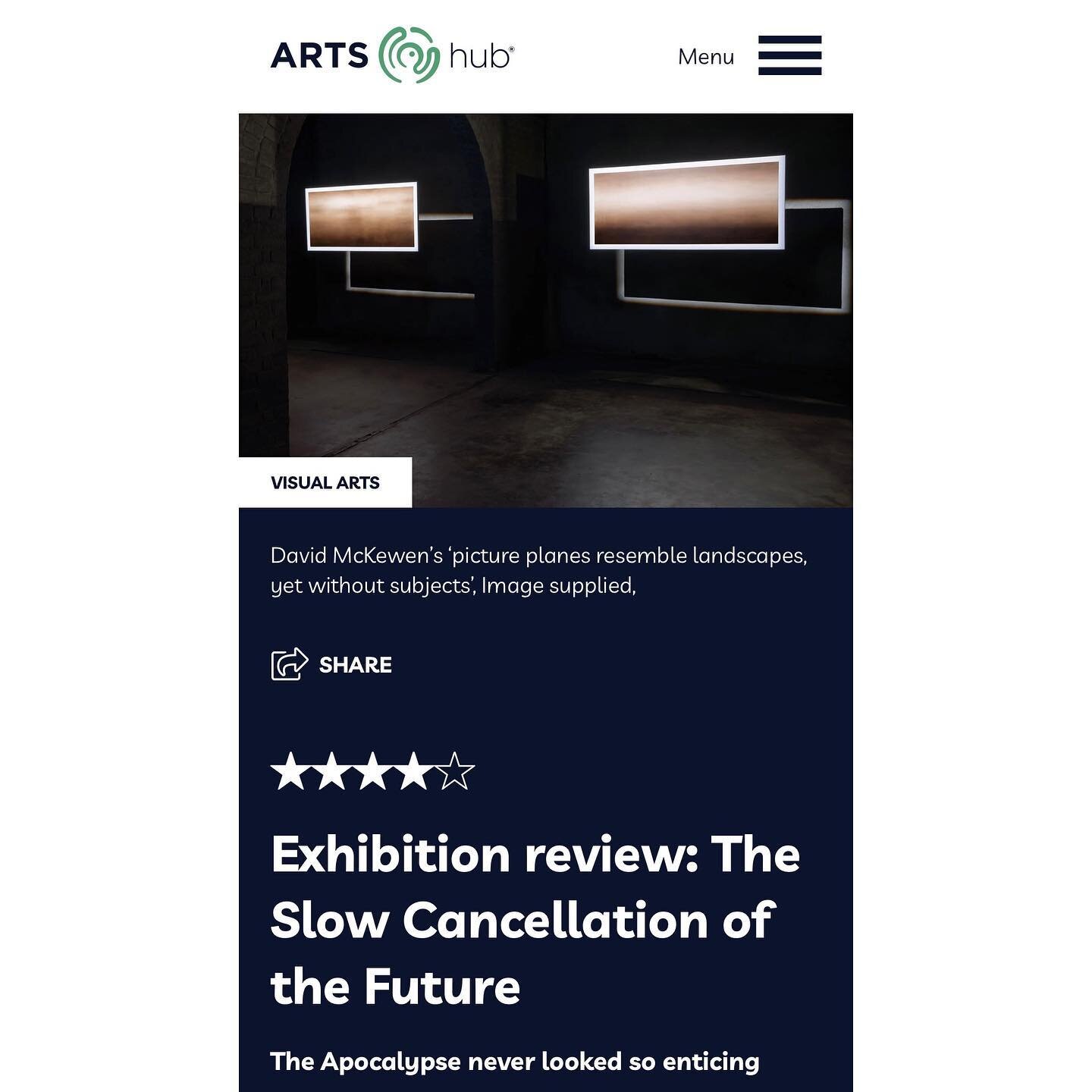 Thanks to Pamela See and ArtsHub for this review! The show is open for 2 more days, Friday and Saturday 11am-5pm at Spring Hill Reservoirs. Link in bio I guess?

This project has been assisted by the Australian Government through the Australia Counci
