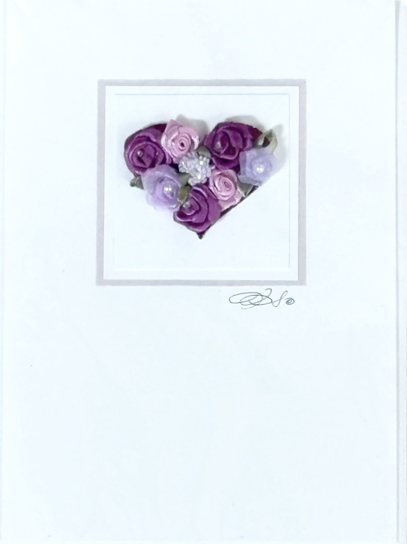 Greeting Card Original Piece of Art-Purple Heart