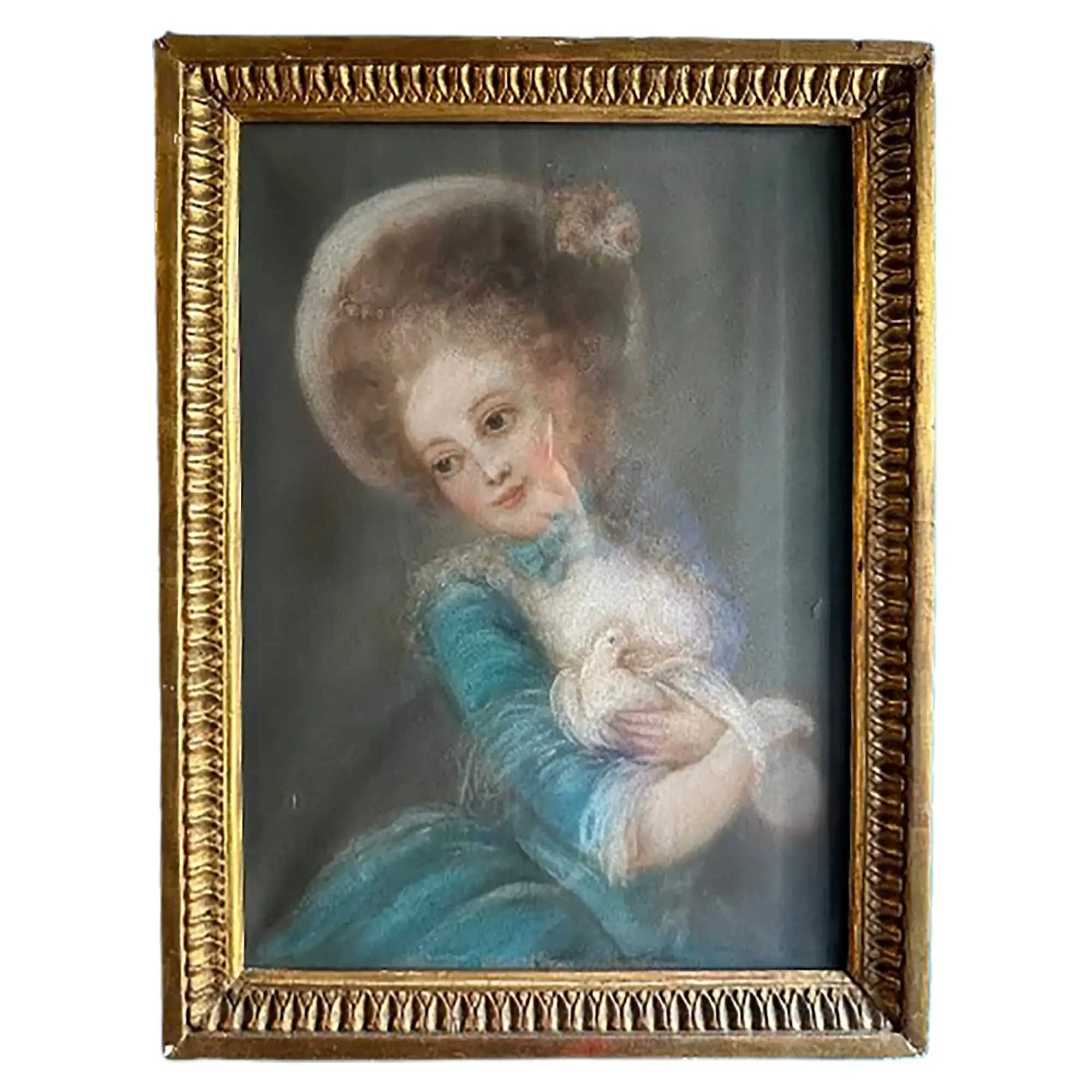 Young Lady with a Dove — French Pastel