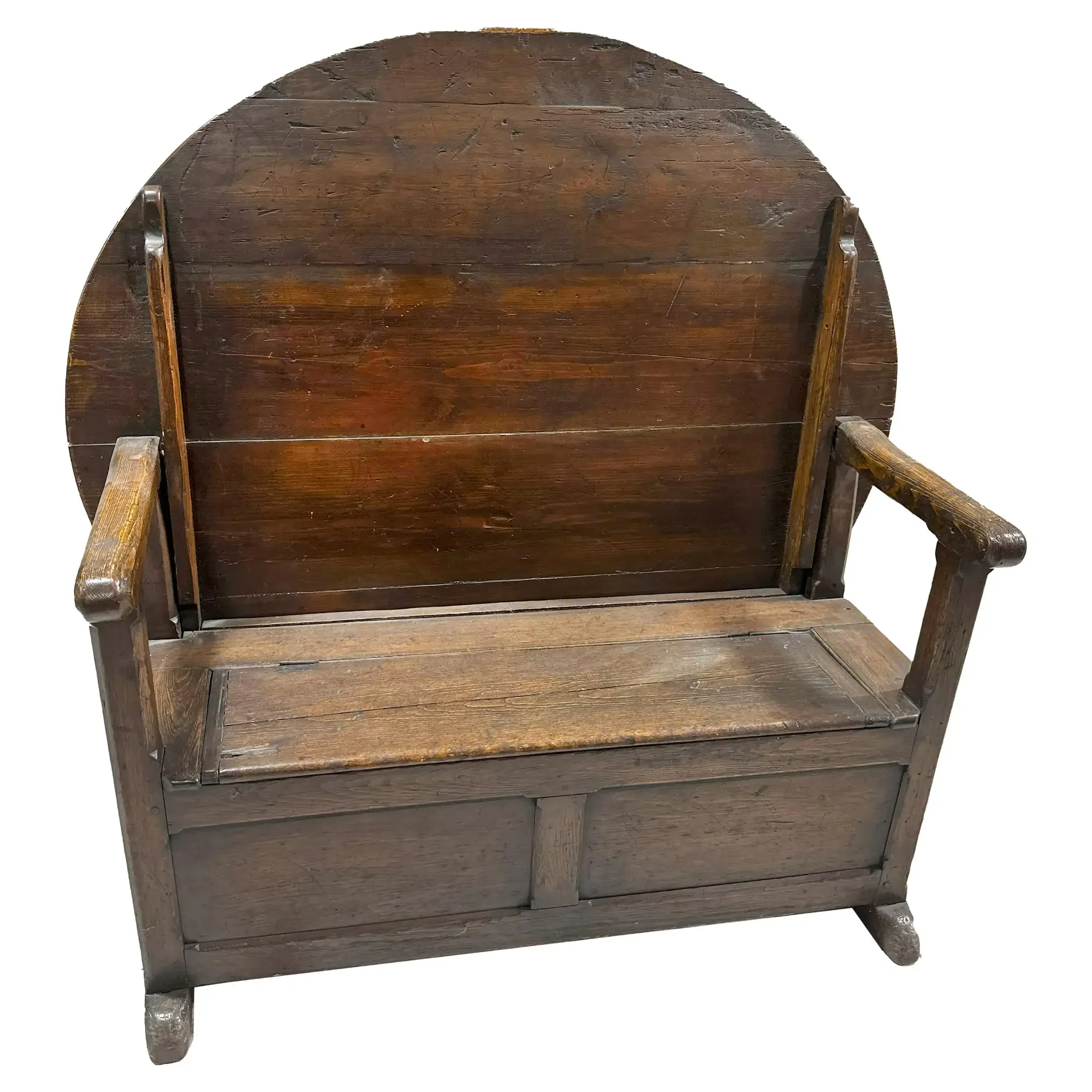 19th-Century English Oak Hutch Table