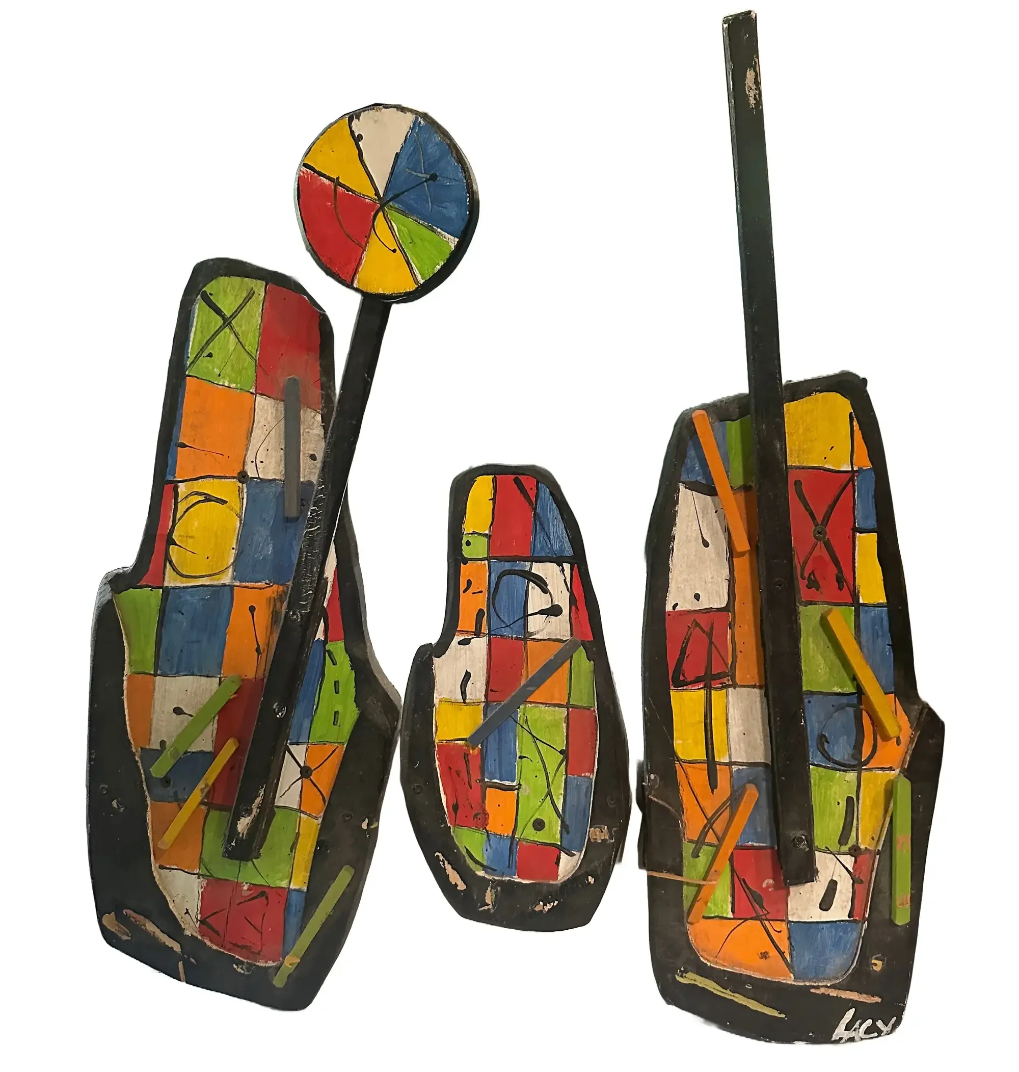 Painted Wood Wall Sculpture by Byron Lacy