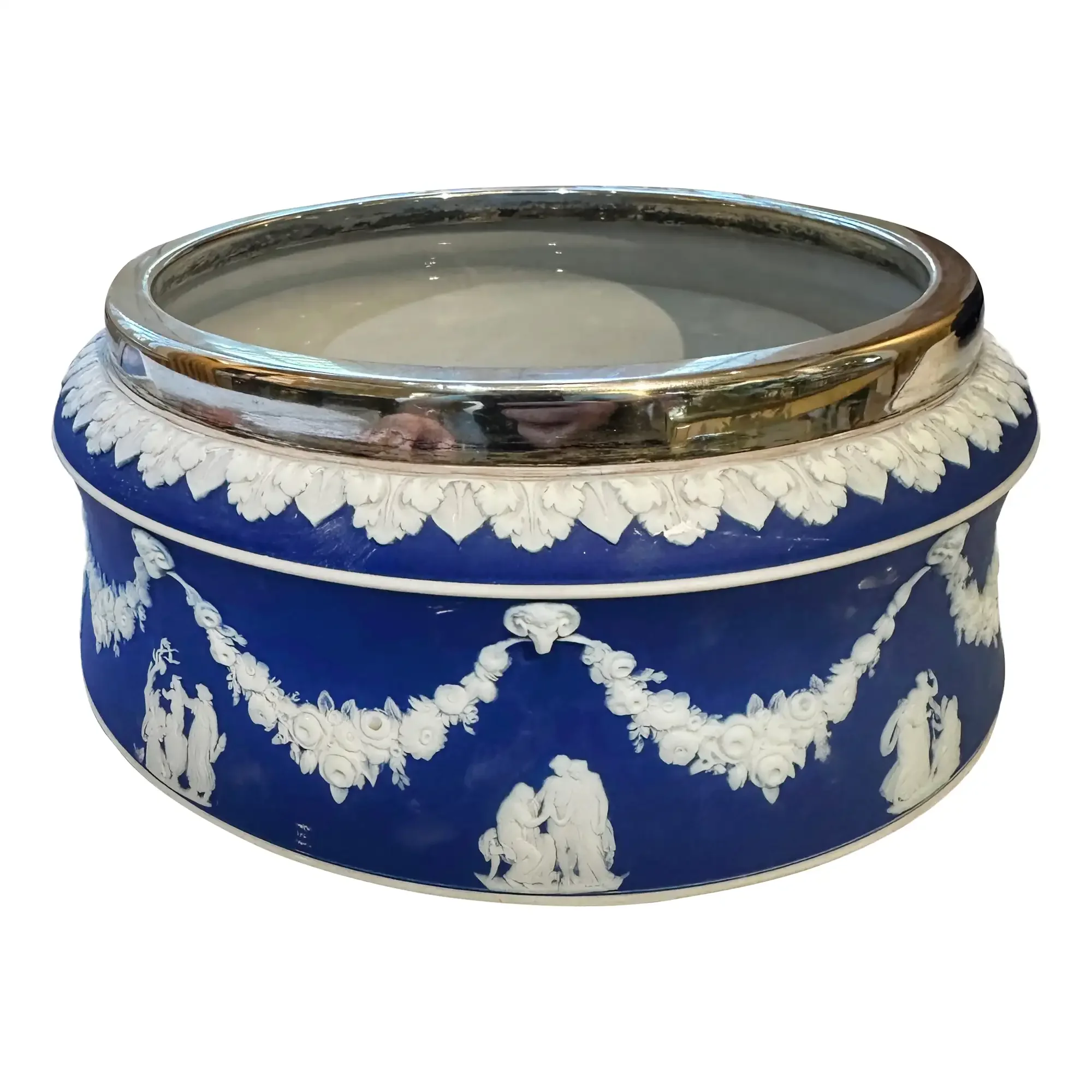 English Blue & White Jasperware Bowl