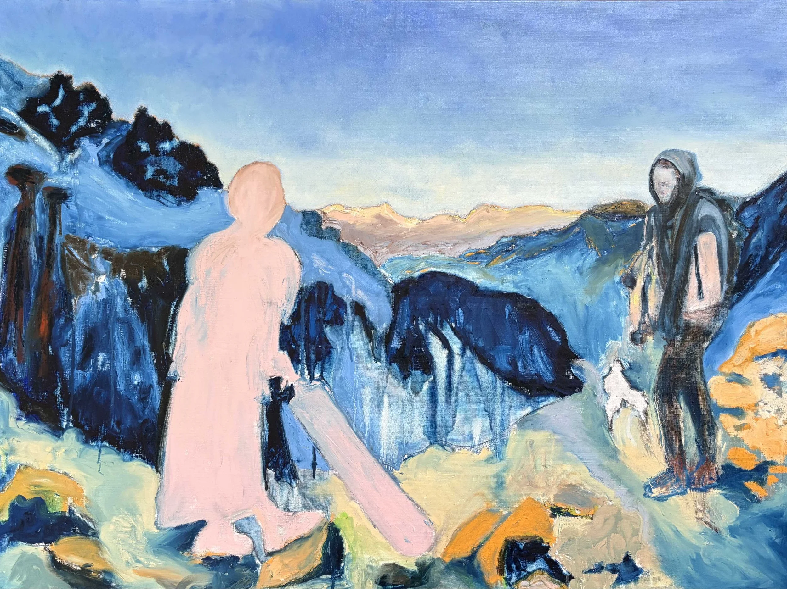 Blue mountains, 2026
Oil, oil sticks on canvas, 90 х 120 сm