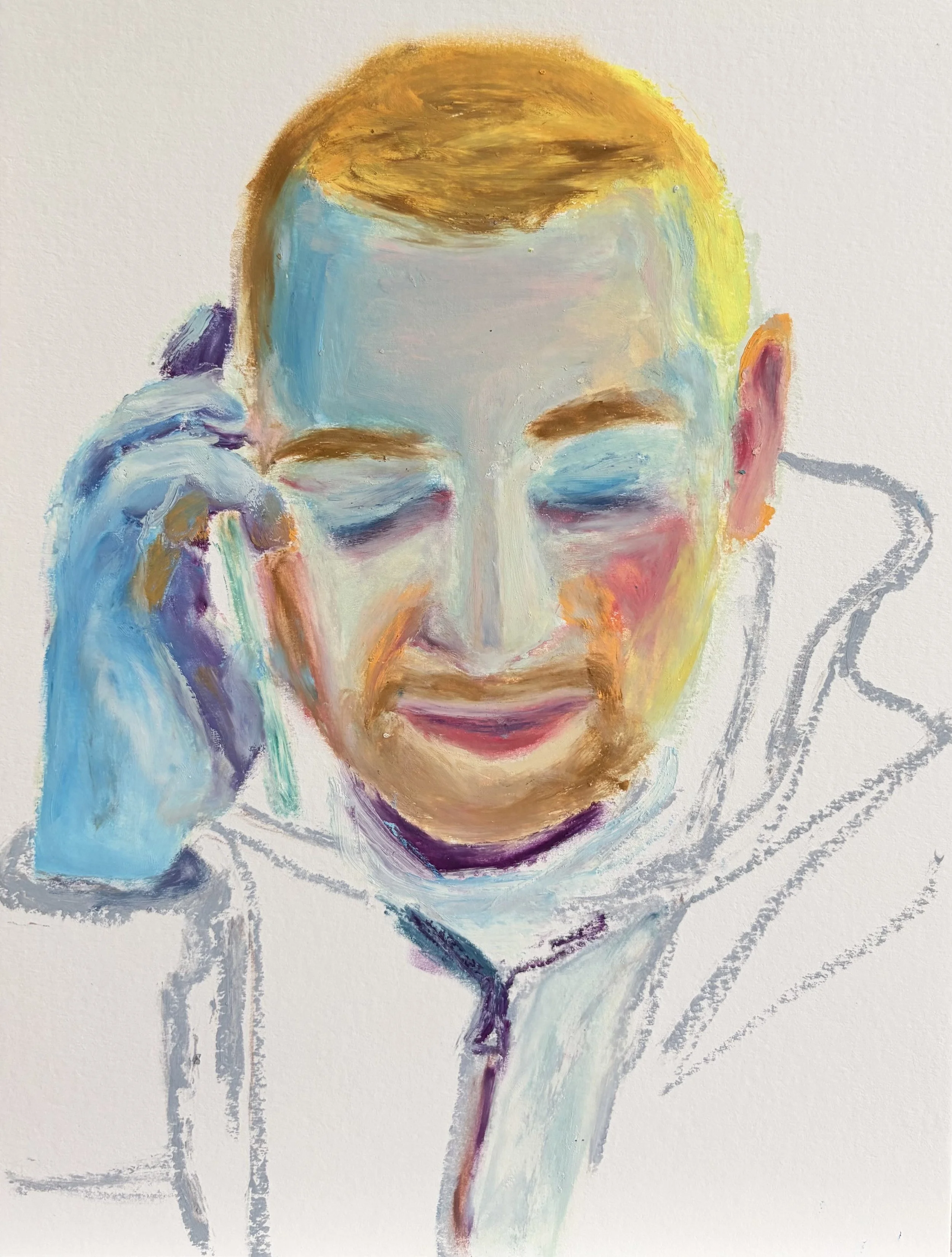 Family portraits, 2026
Oil sticks on paper, 42 x 30  cm