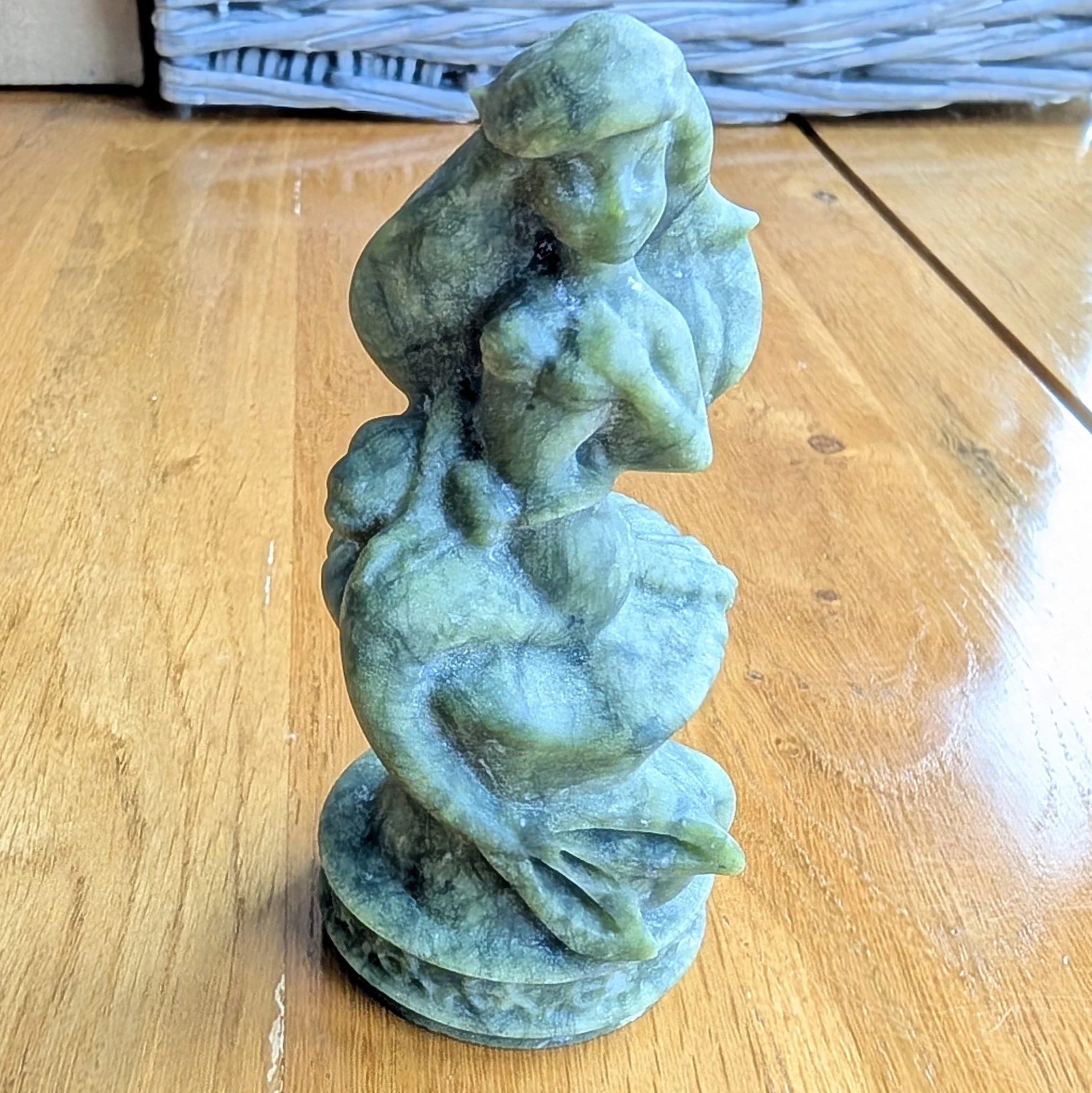 Green Jade Mermaid Carving