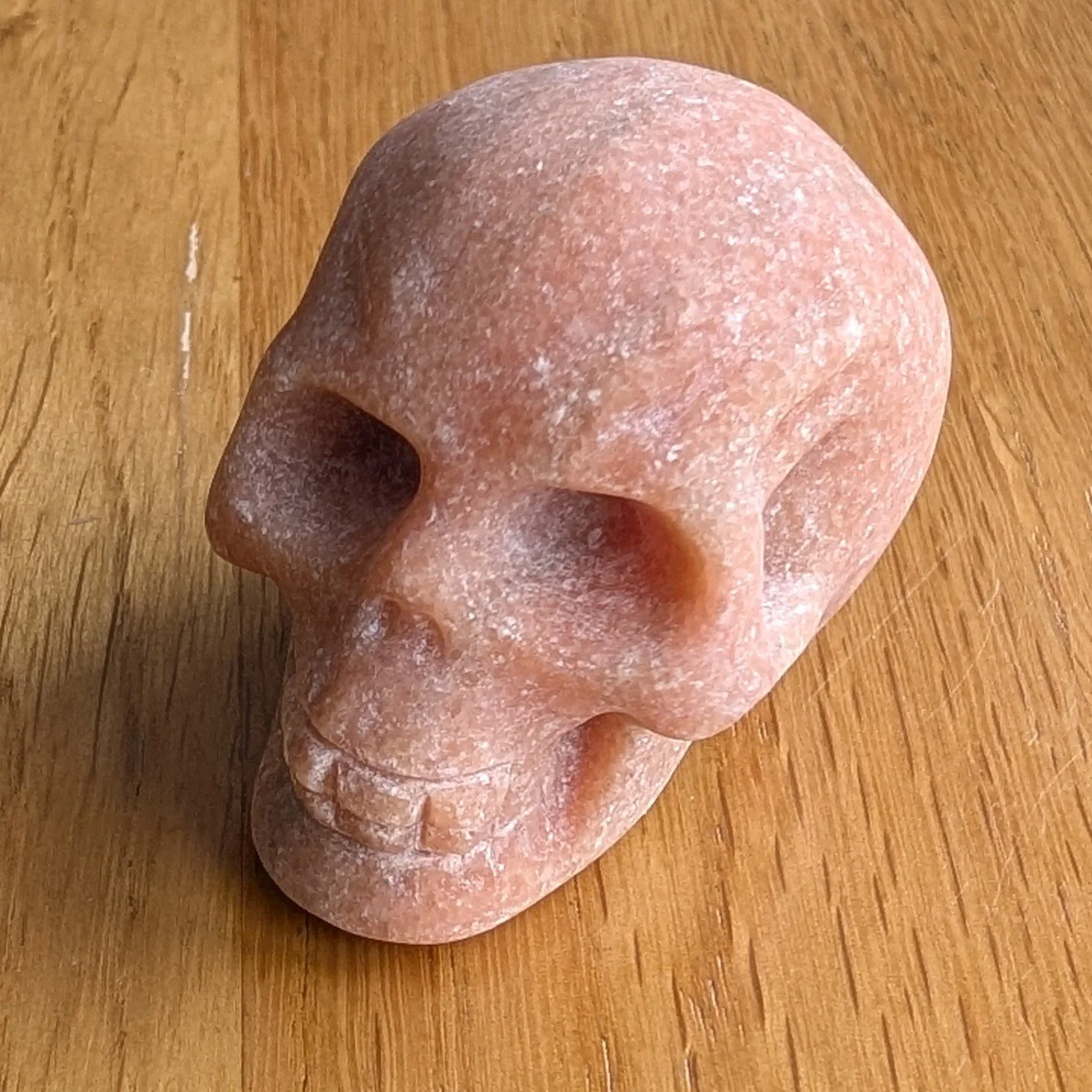 Peach Calcite Gemstone Skull