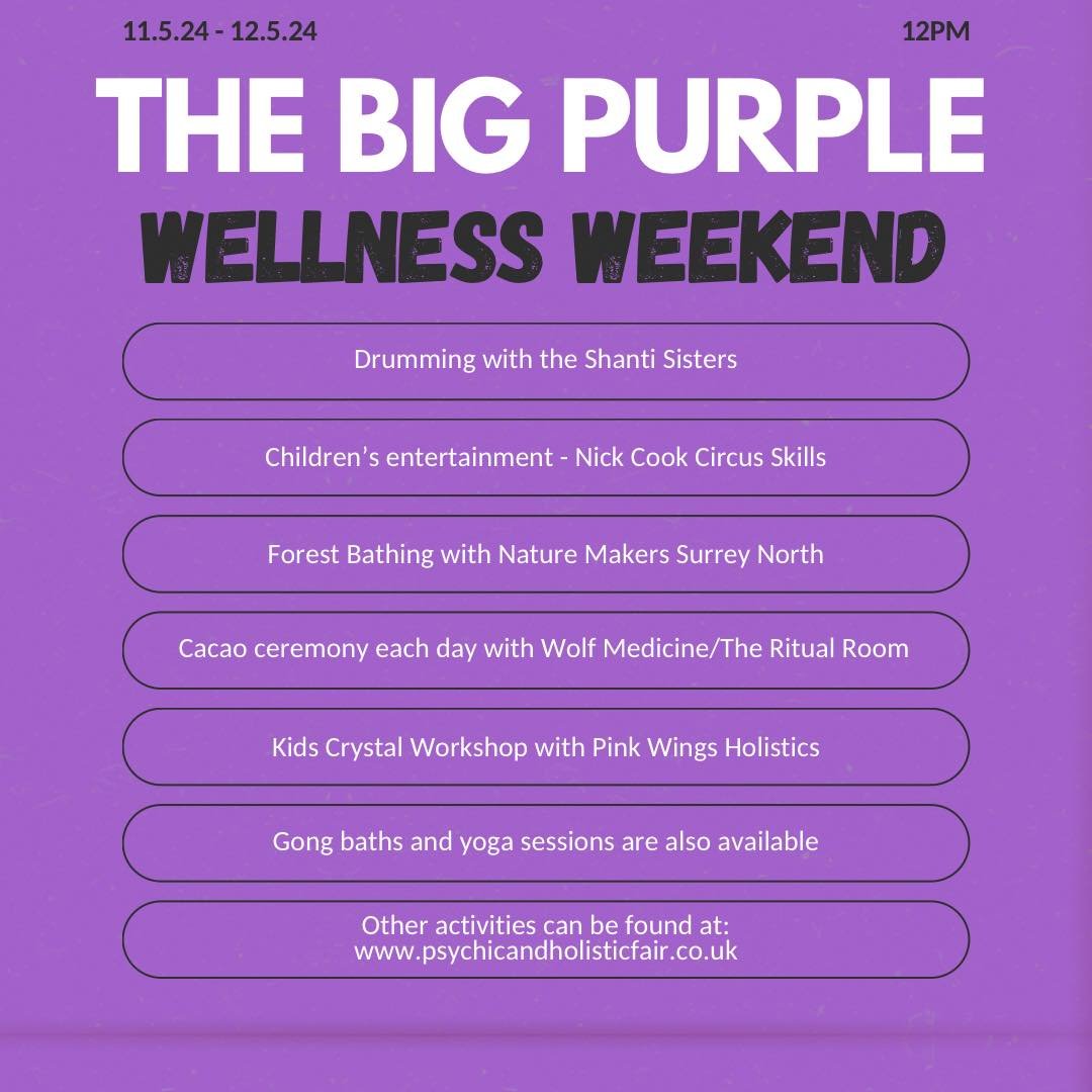 Remember guys we&rsquo;ll be at the Big Purple Wellness Weekend! 🙌🏻

Grab your tickets for 20% off using the code &ldquo;FUNKYPOSH&rdquo; through 👉🏻 www.psychicandholisticfair.co.uk

We can&rsquo;t wait to see you there!

#wellness #meet #smallbu
