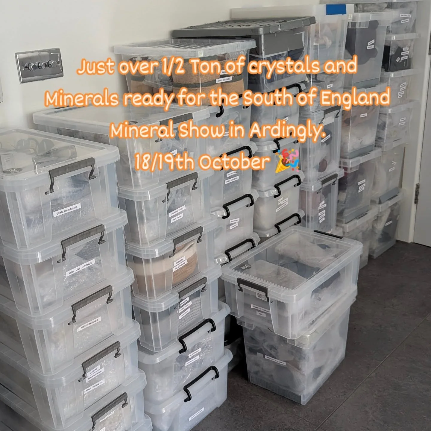 Over 500kg's of stone will be coming with us. We still have to add the structure we build ,the packaging ,the jewellery and the very large pieces we are planning on bringing. 
We don't think we'll fit all, so to choose between, Red Jasper, Sodalite o
