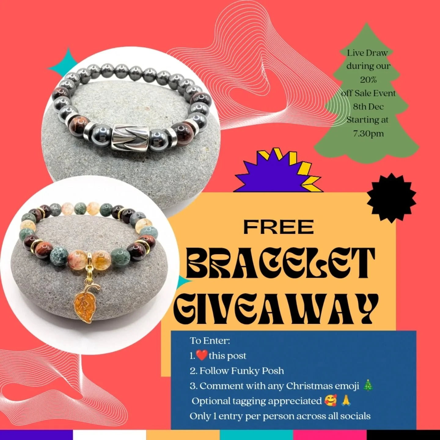 🎉Our FREE Bracelet Giveaway is now LIVE to enter.🎉
You can win one of the bracelets shown in your own size.

To Enter:
1. ❤️ This post
2. Follow Funky Posh @funkyposhjewels
@funkyposhgems @funkyposhmen on Instagram or Funky Posh Gems and Jewellery 