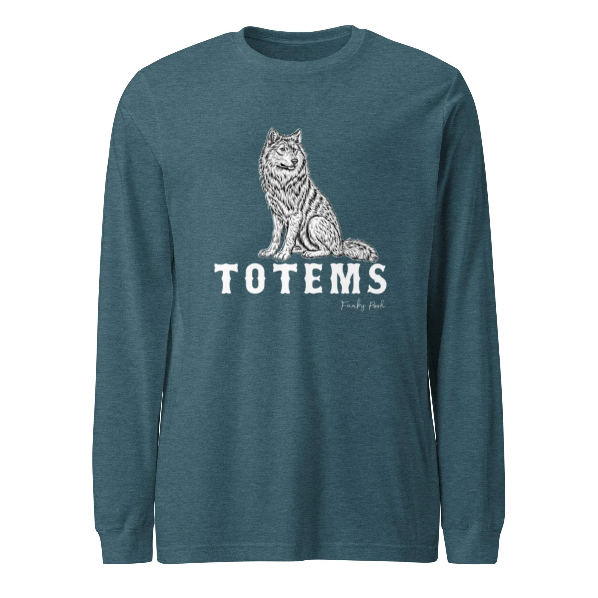 Unisex White Wolf Totem Long Sleeve Tee