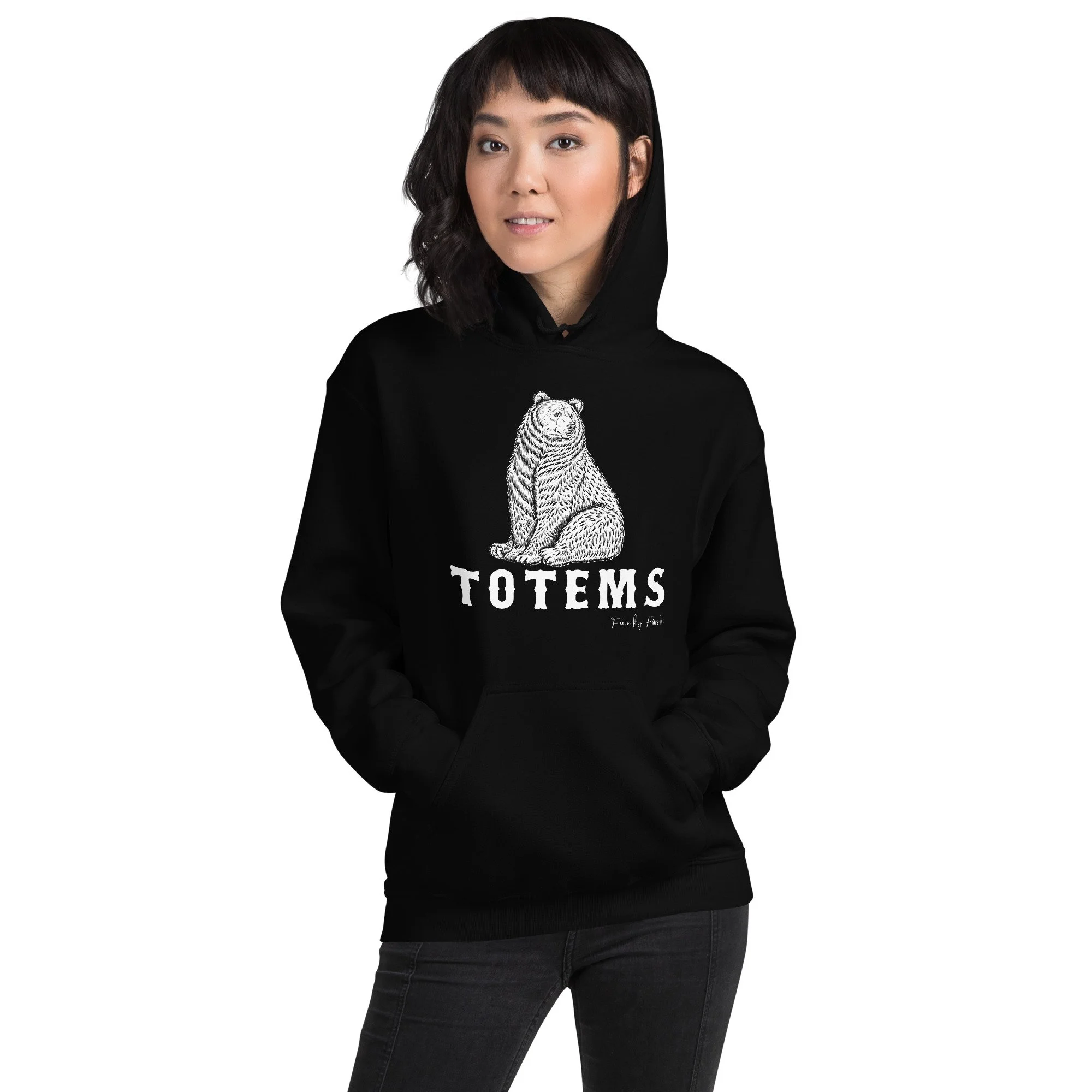 Big White Bear Totem Unisex Hoodie