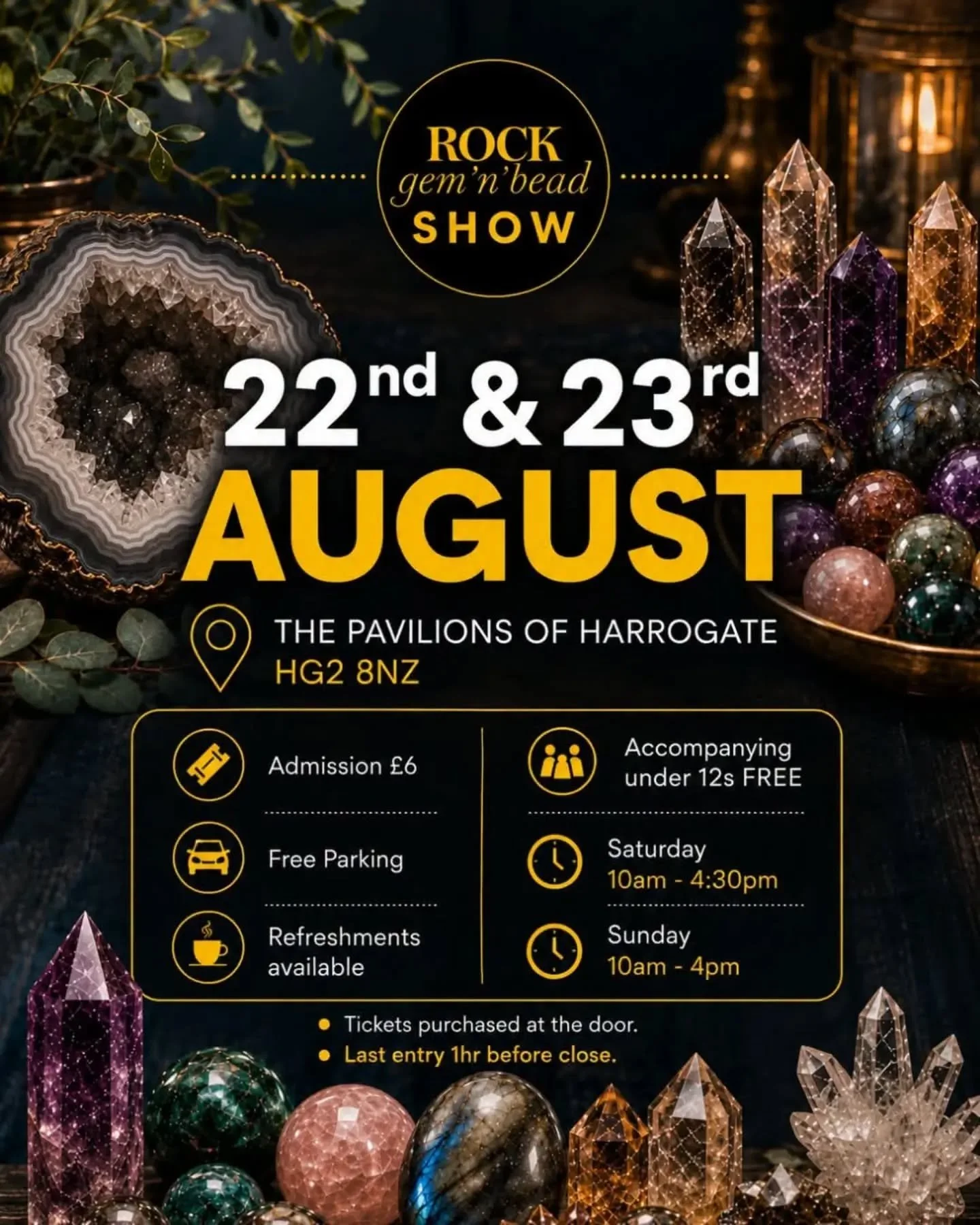 Yes , our next event is this weekend at The Pavillions of Harrogate, Yorkshire with the Rock Gem n Bead Team🎉
It will be our first show up North and we are so looking forward to meeting all those people who have been asking us to come up for the lon