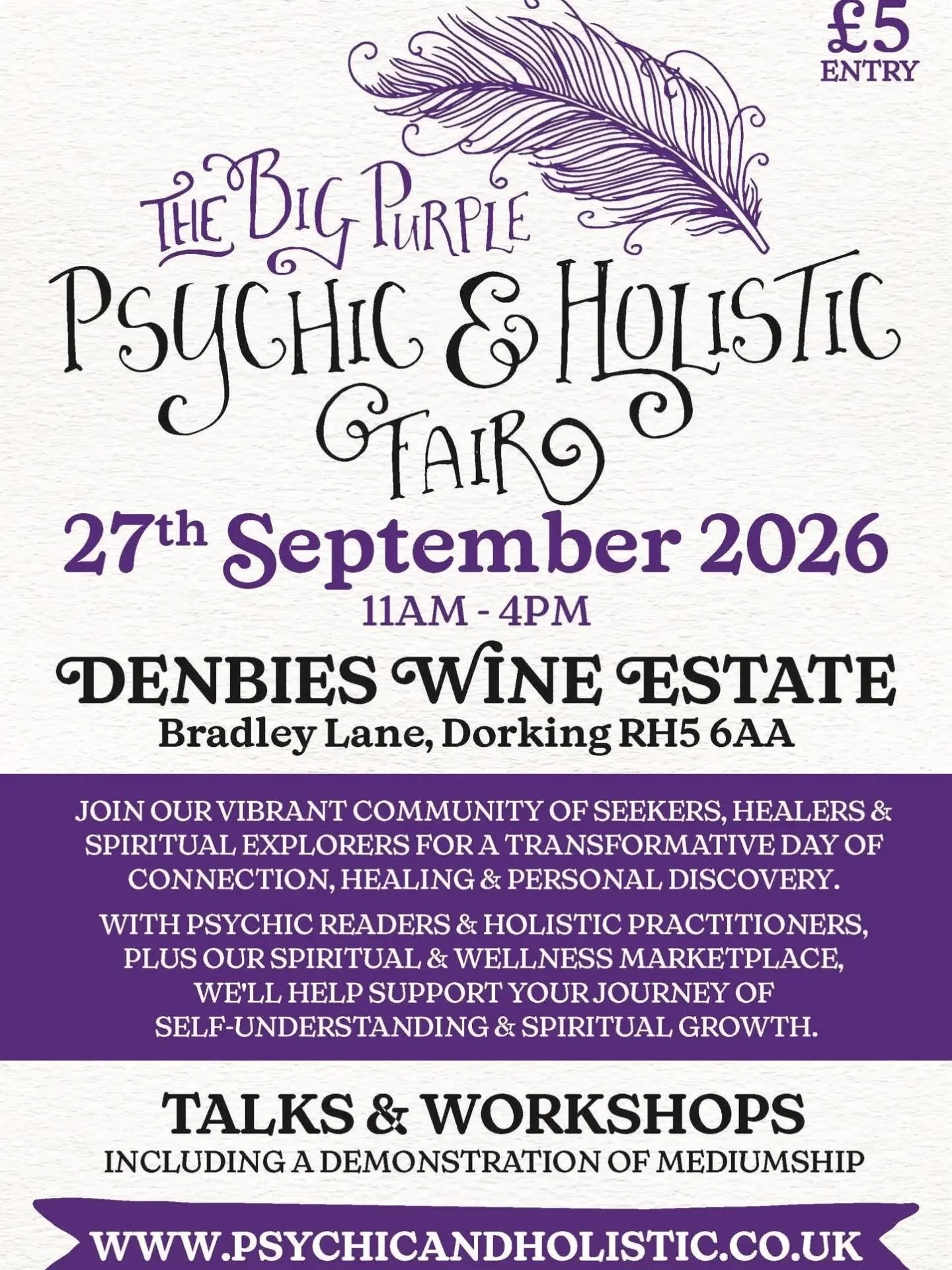 So this Sunday sees us back with the Big Purple Psychic and Holistic team at Denbies Wine Estate in Dorking, so YAY 😁 
This is one of our most favourite events and we bring a lot of carefully selected crystals to suit all budgets with us.🎉 So if yo