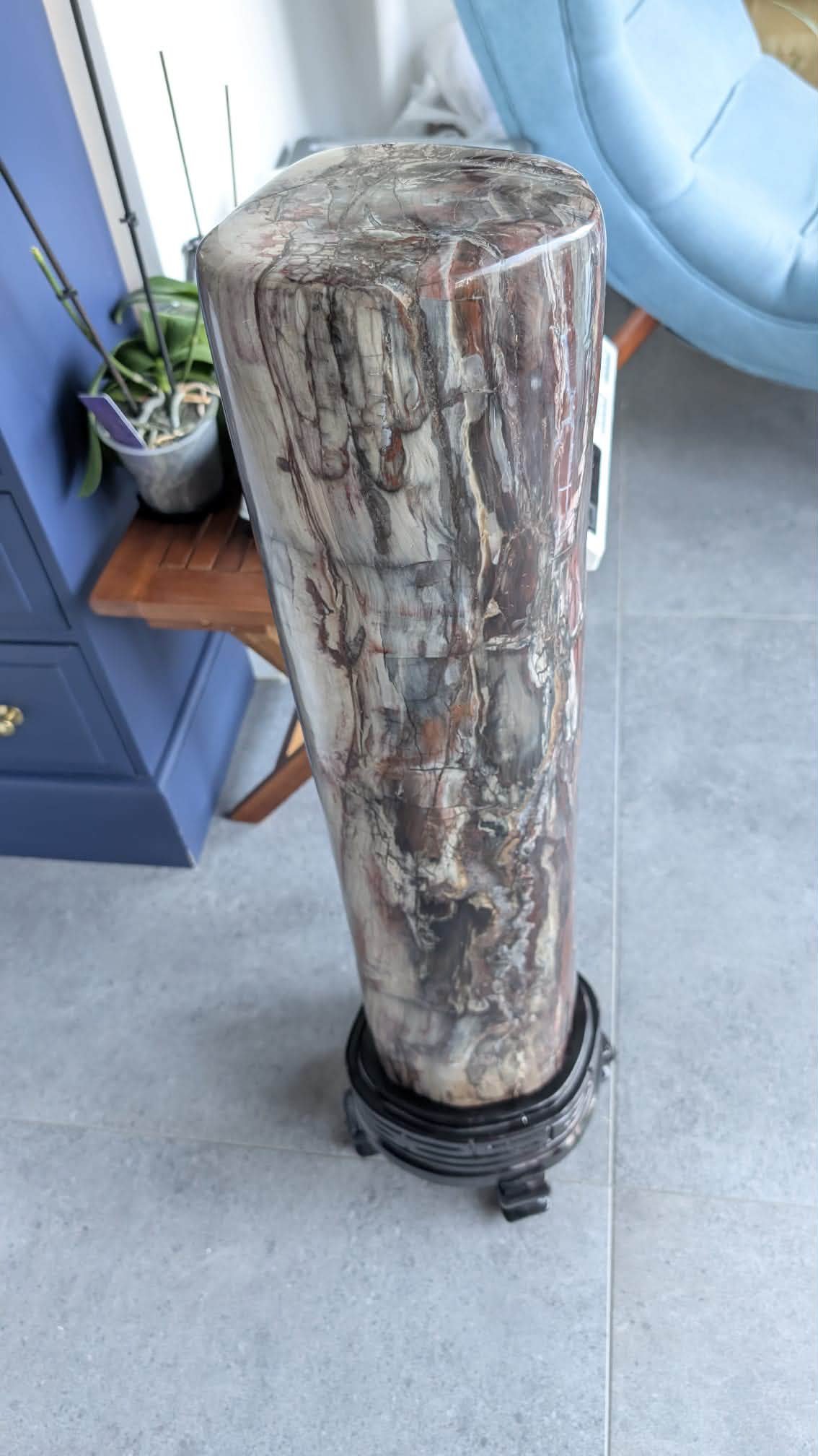 Big Reveal:- look at what&rsquo;s out of the crate 👀
40kg Petrified Wood Tree. Height 90cm tall on the Wooden Stand.
**Drop us a message with any enquiries**