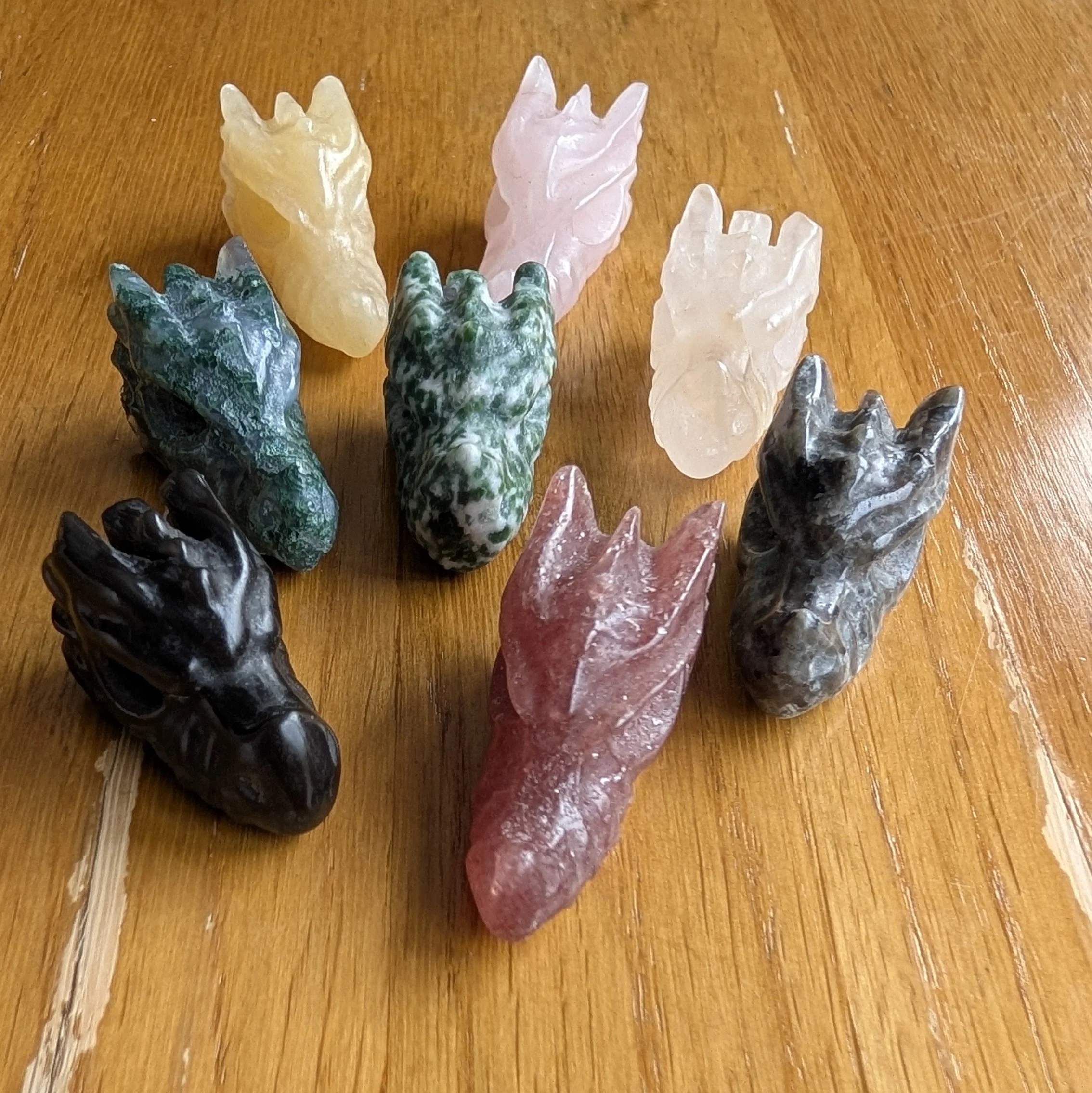 Small Gemstone Dragon Heads