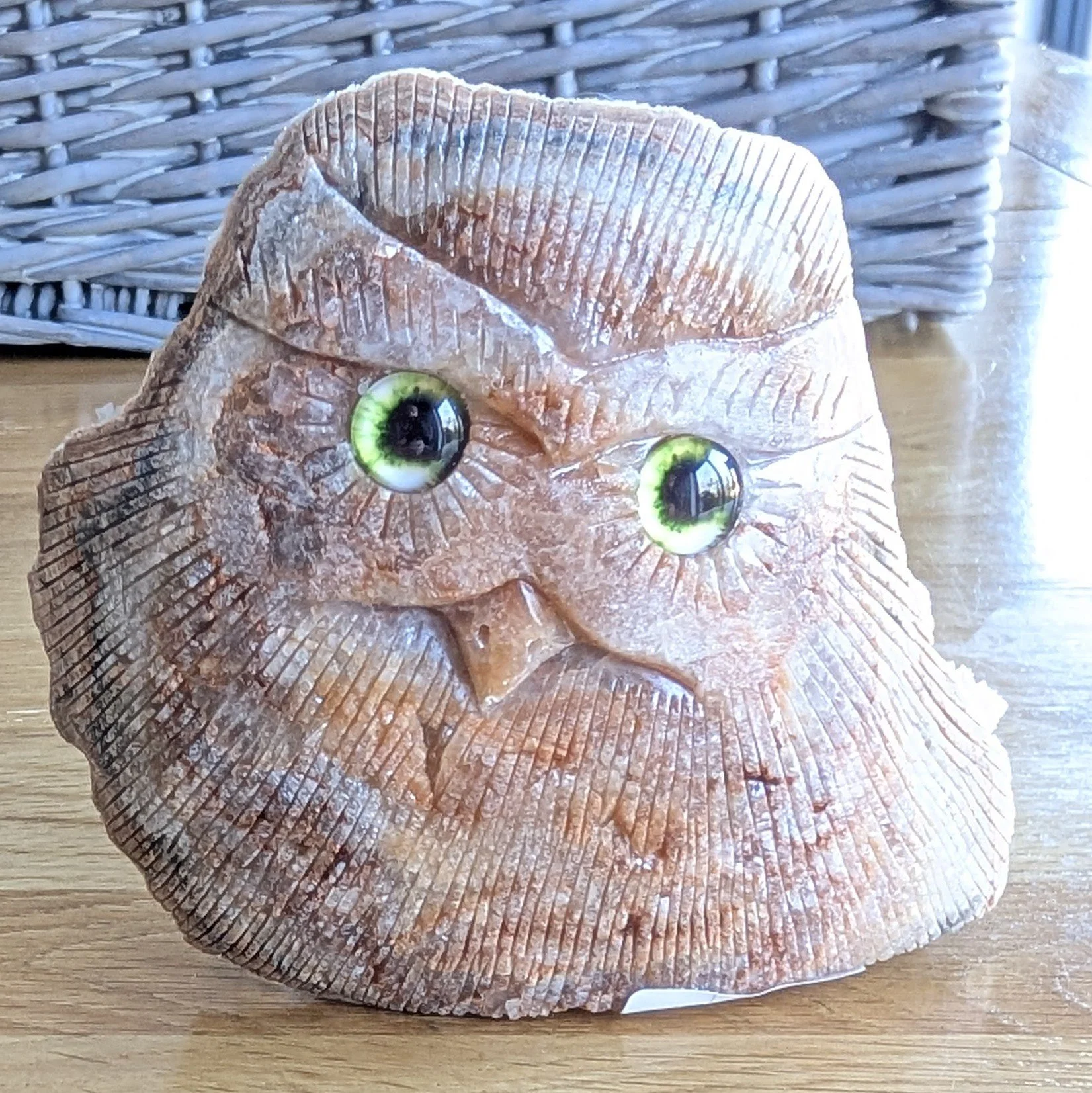 Natural Raw Calcite Owl Cluster