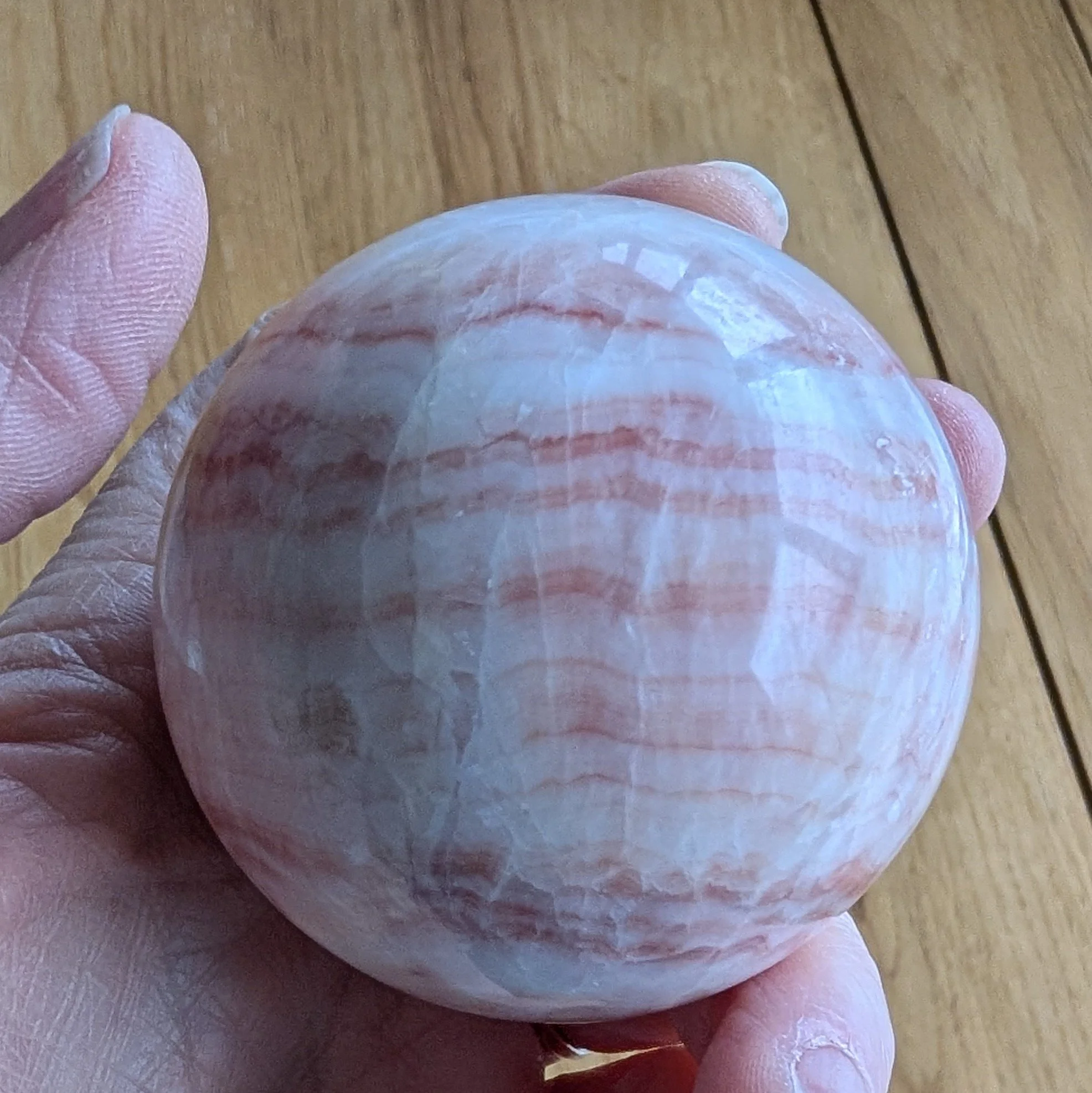 Red Banded Calcite Sphere