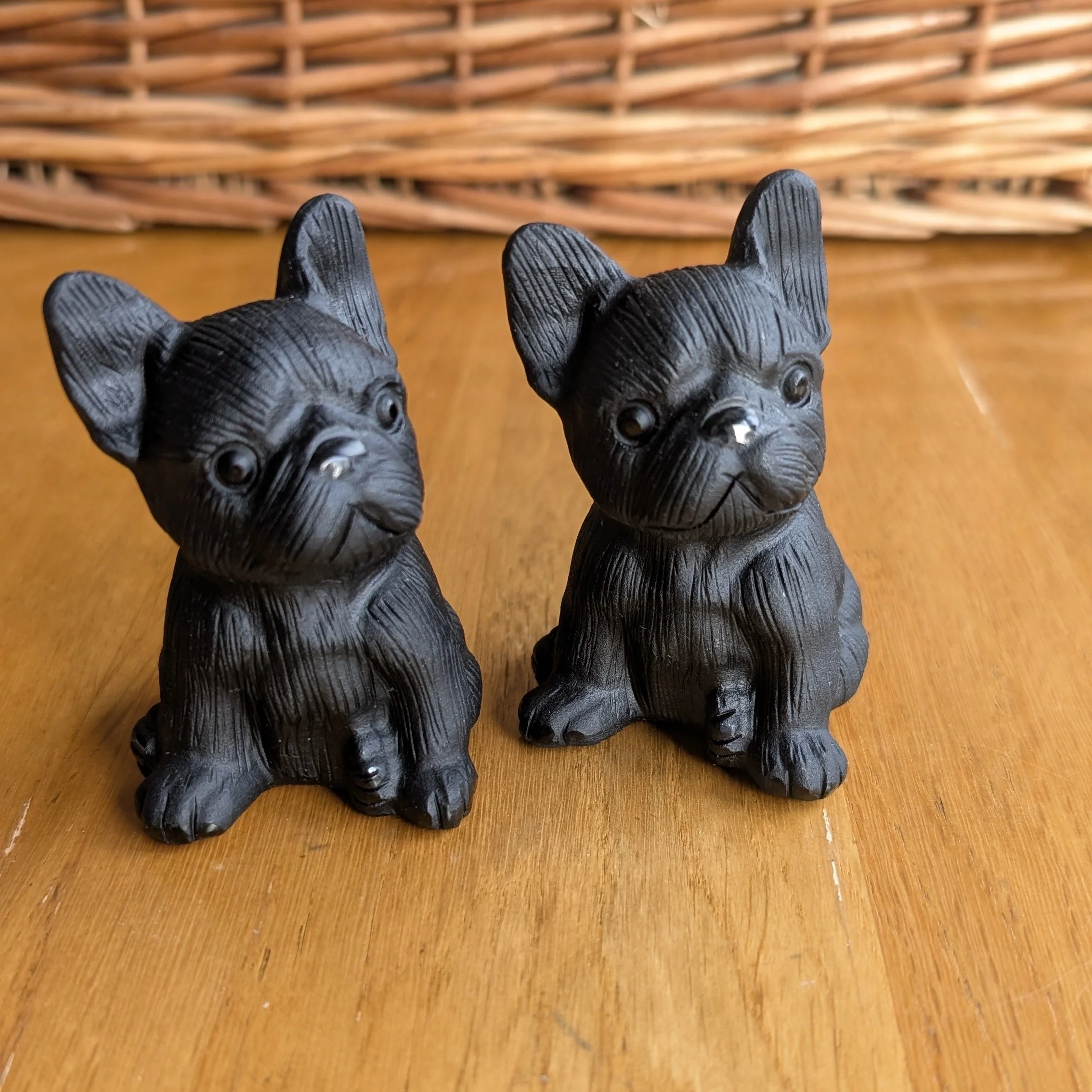 Large Matt Black Obsidian Frenchies