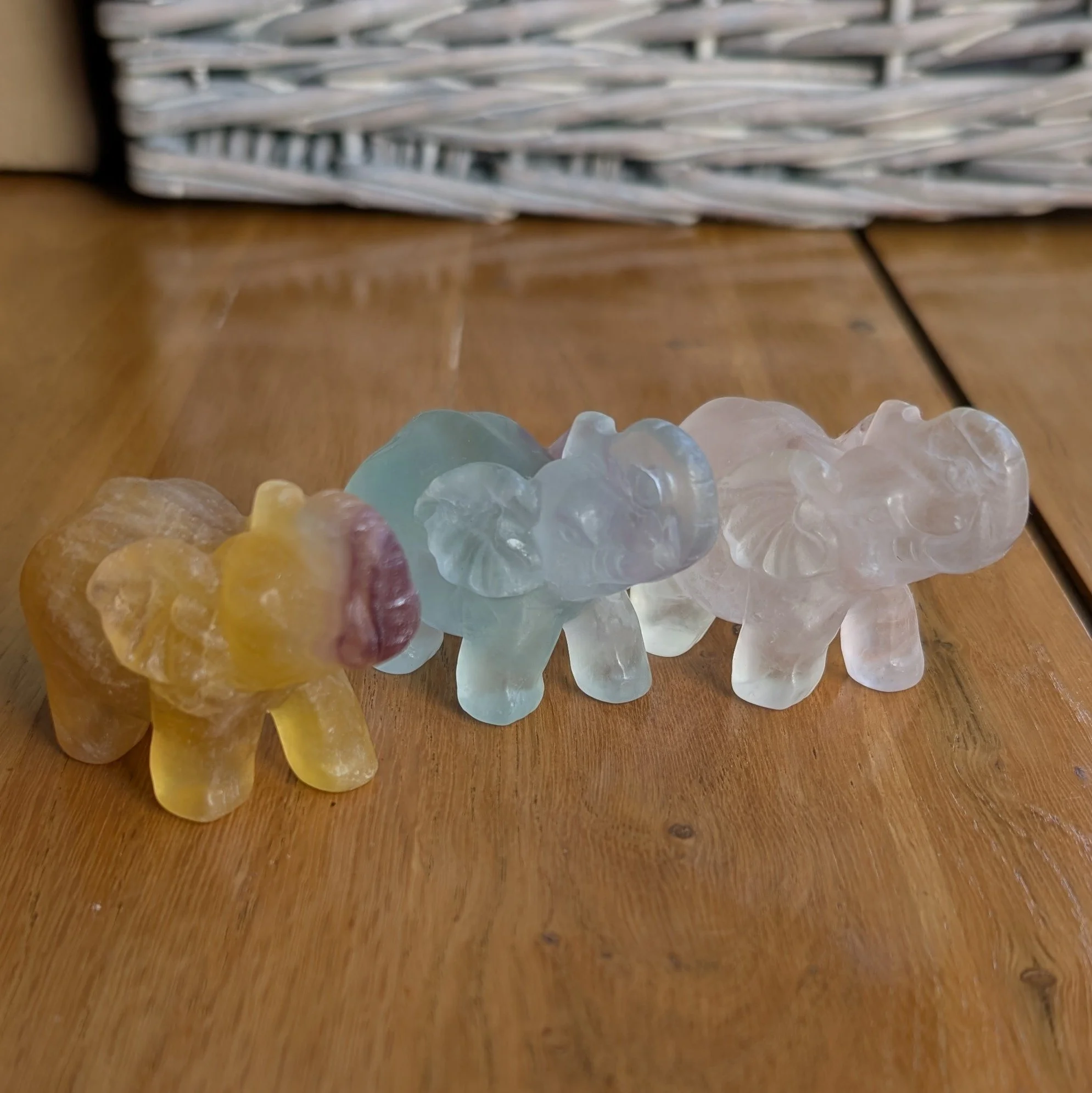 Fluorite Elephant Carvings