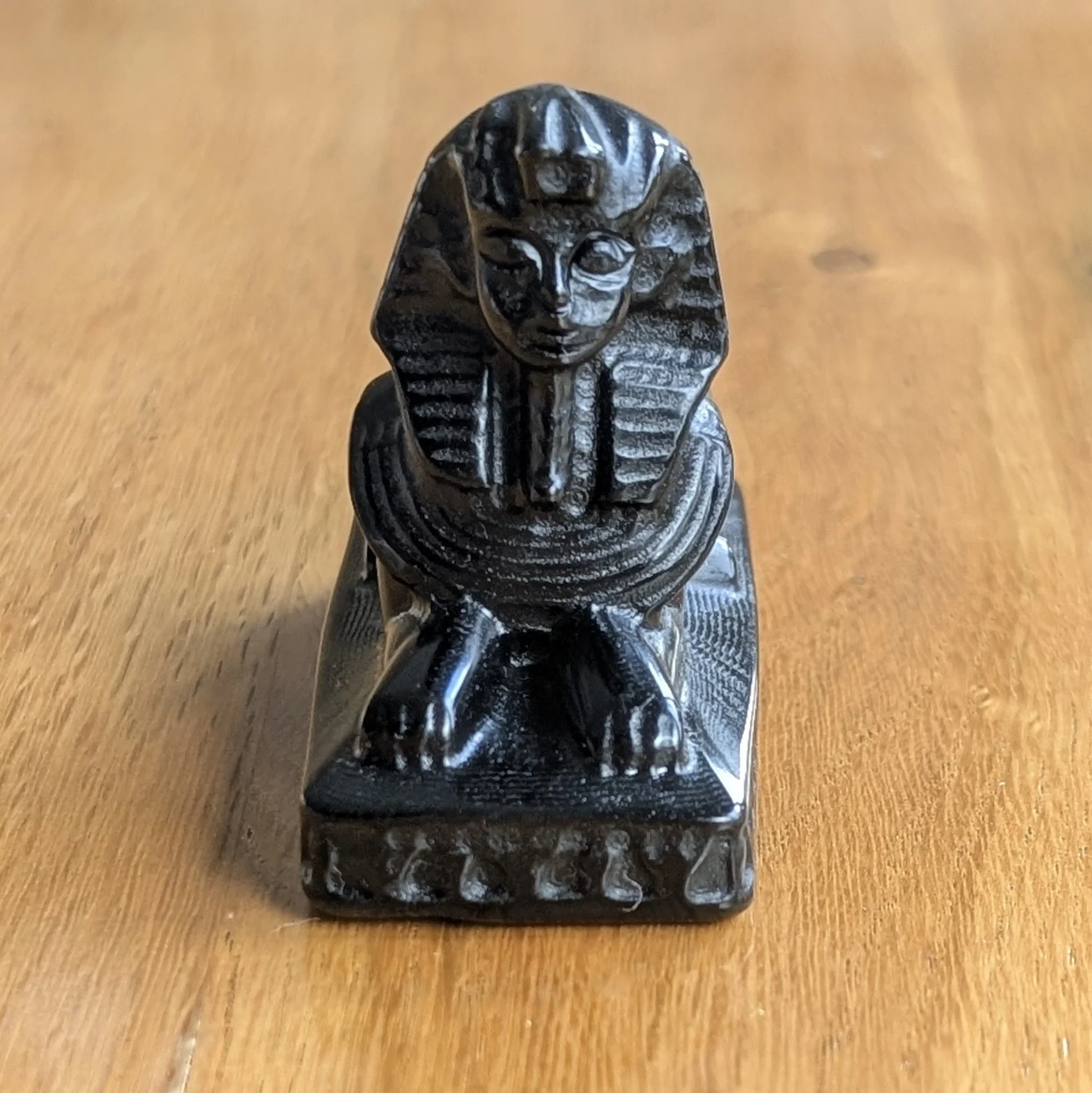 Obsidian Egyptian Sphinx Statue