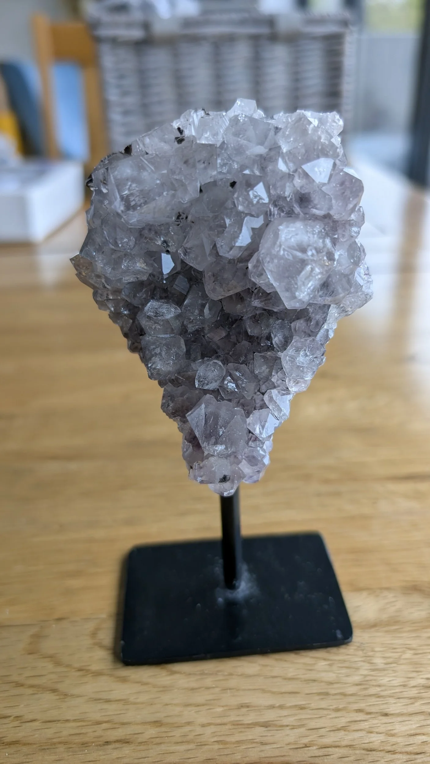 Amethyst Cluster on Metal Stand
