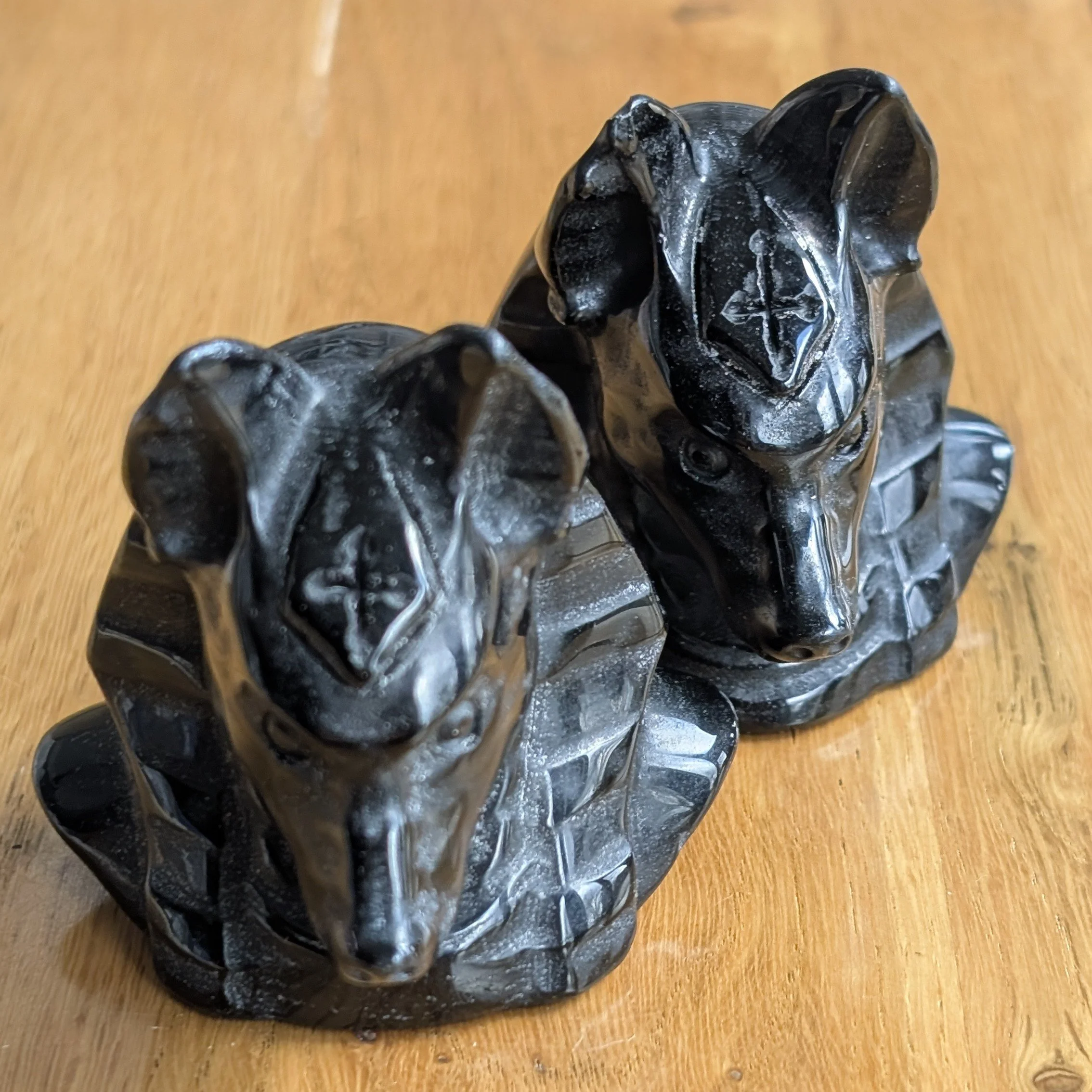 Obsidian Anubis Carvings