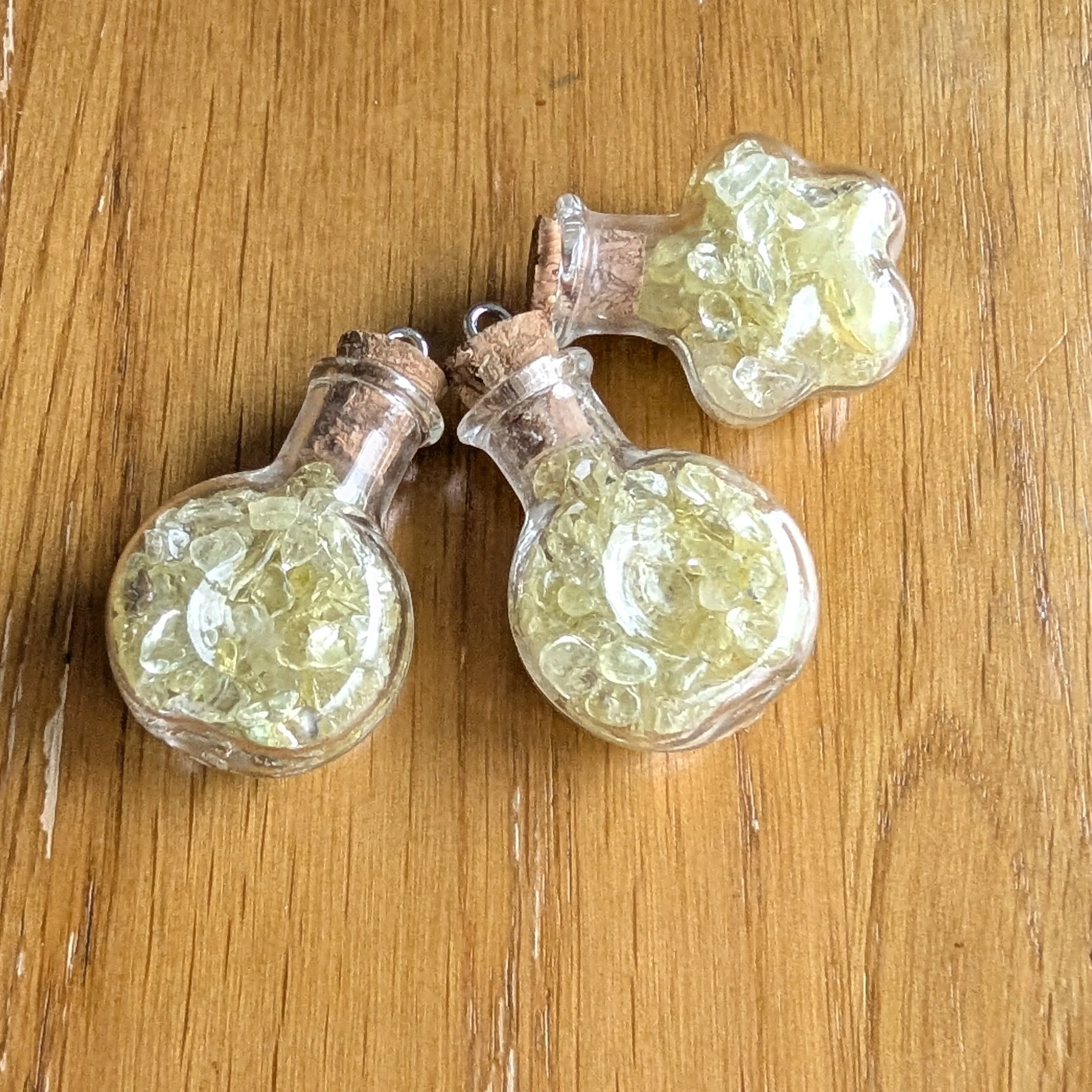 Mini Gemstone Citrine Crystal Bottles