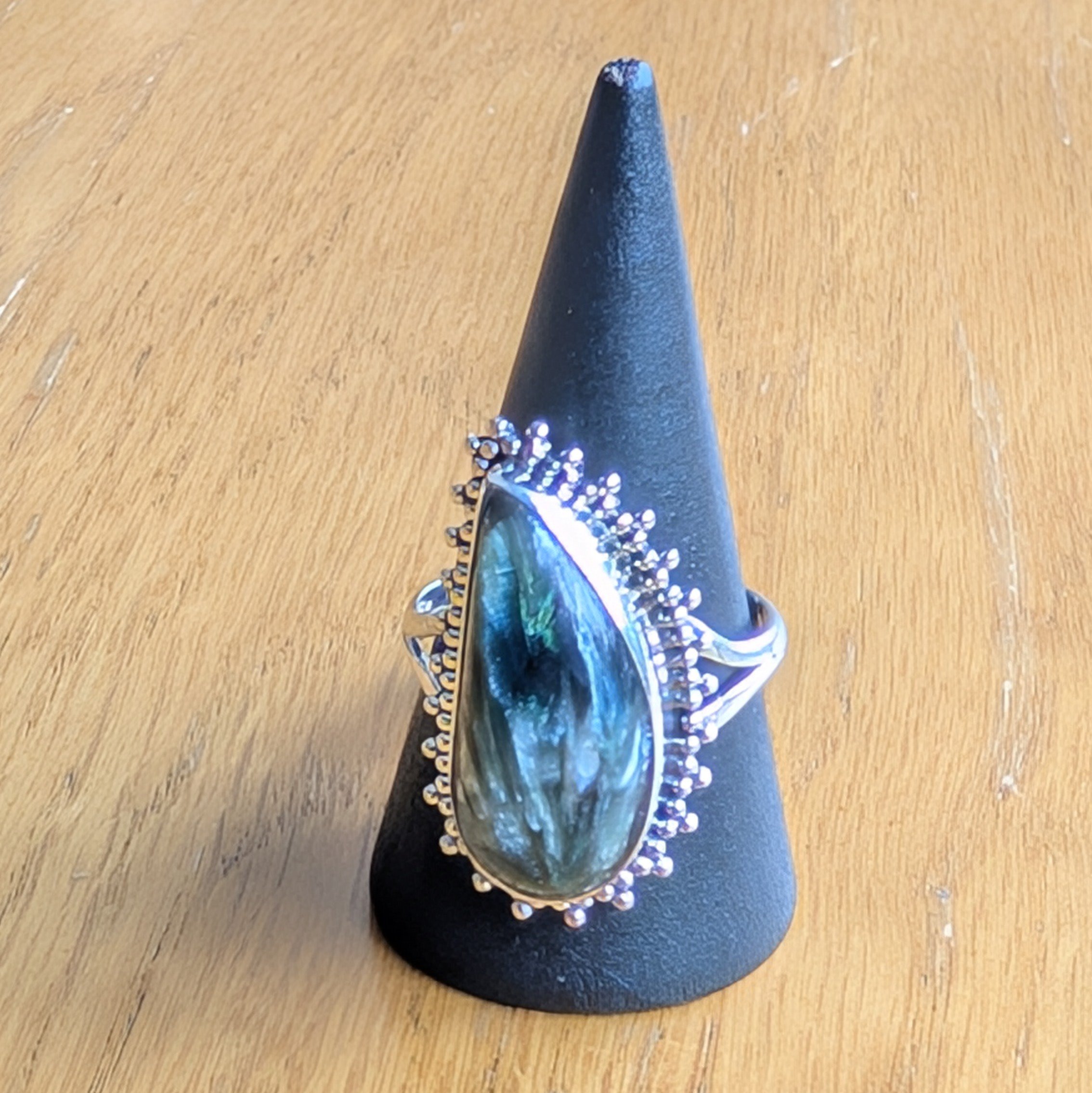 Sterling Silver Large Seraphanite Ring