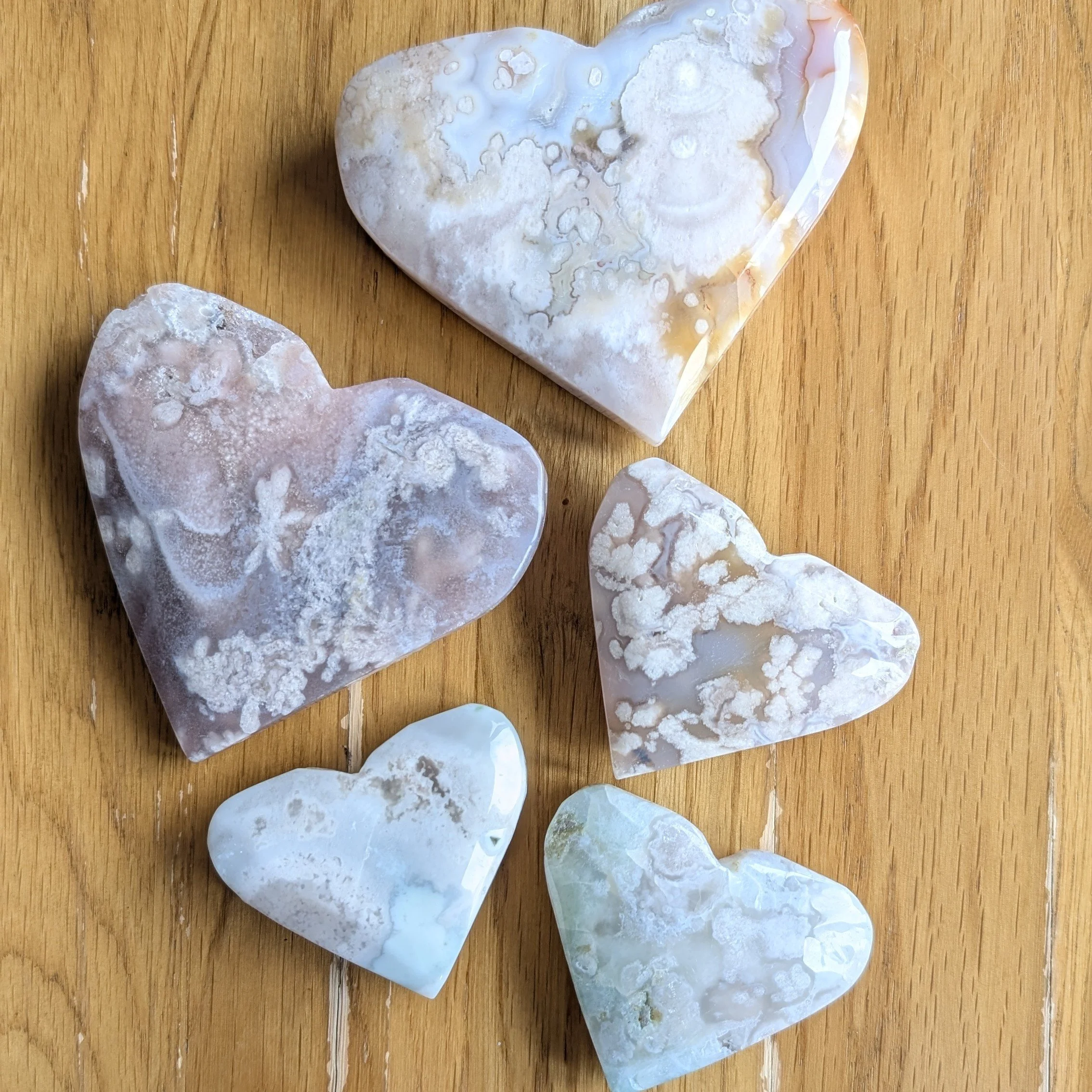 Flower Agate Hearts