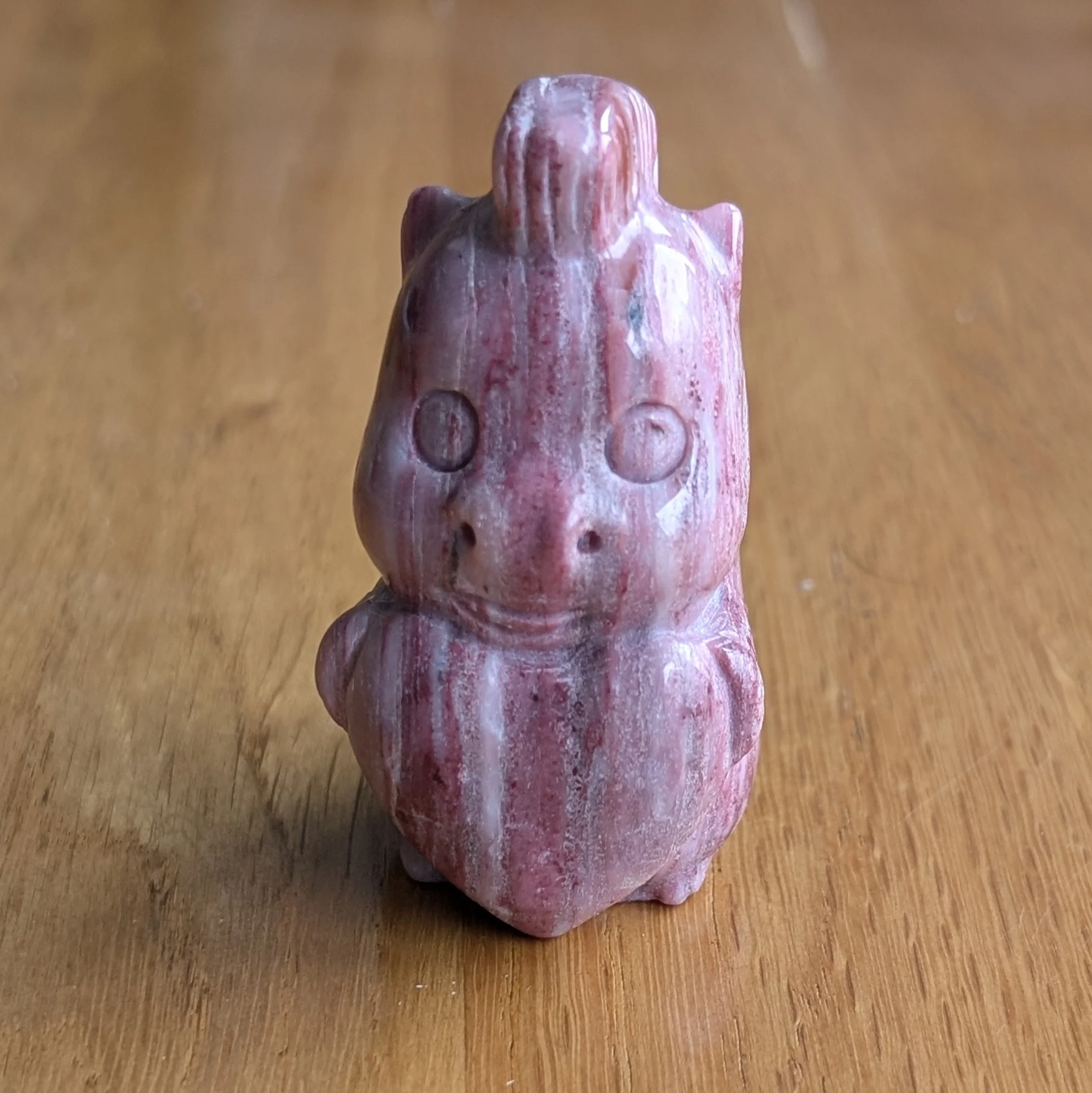 Rhodonite Heart Pony Carving