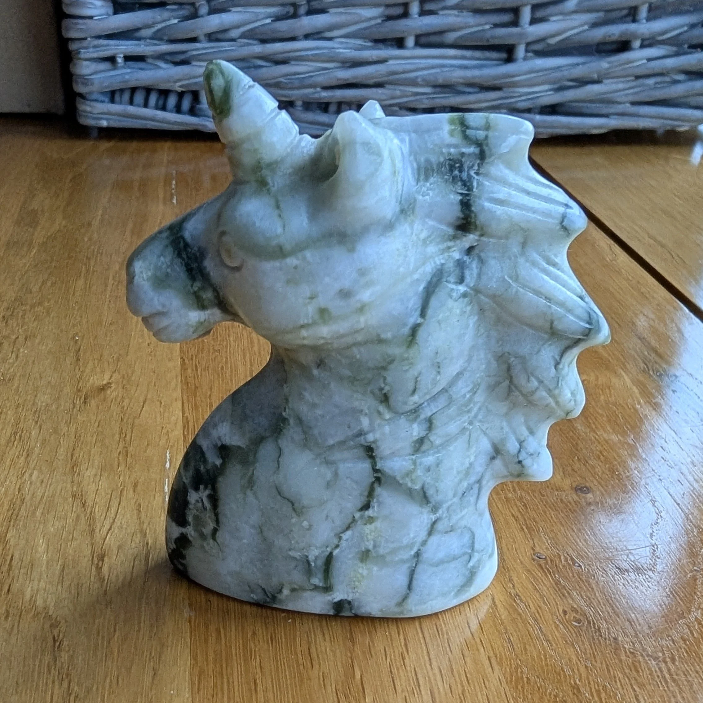 Tree Agate Unicorn Gemstone Carving
