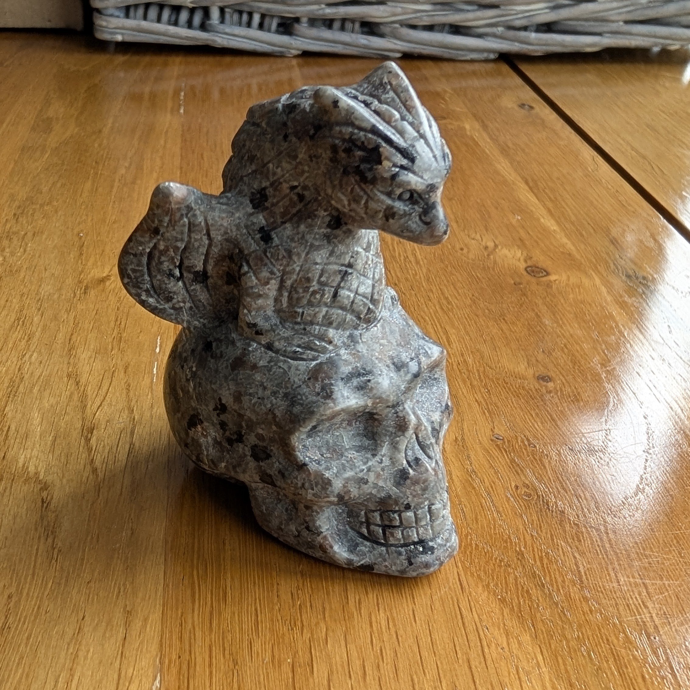 Yooperlite Dragon Gemstone Skull