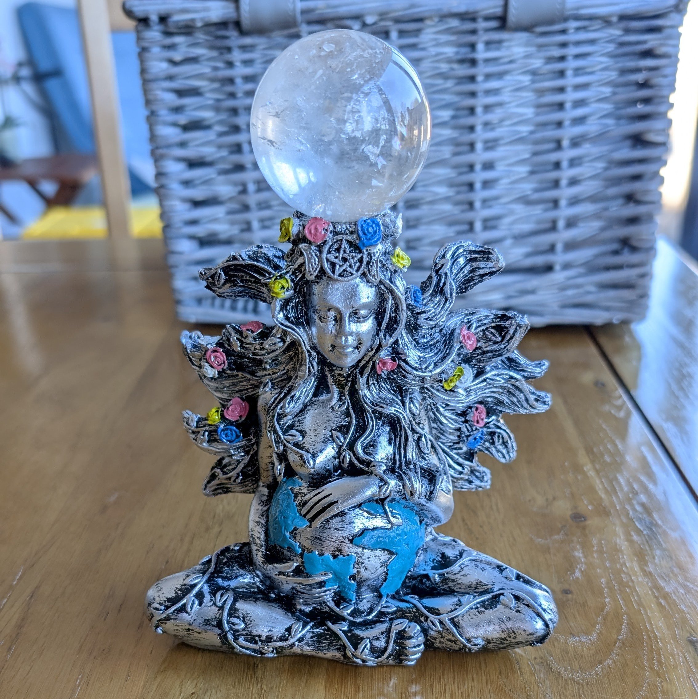 Resin Mother Earth Sphere Stand/Holder