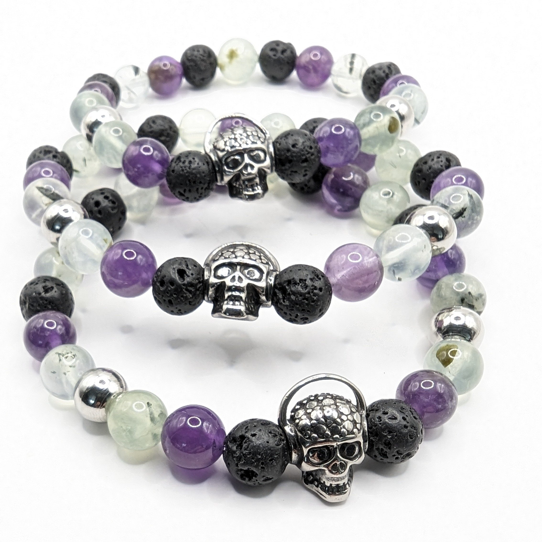 Head-phoned Skull Gemstone Bracelet