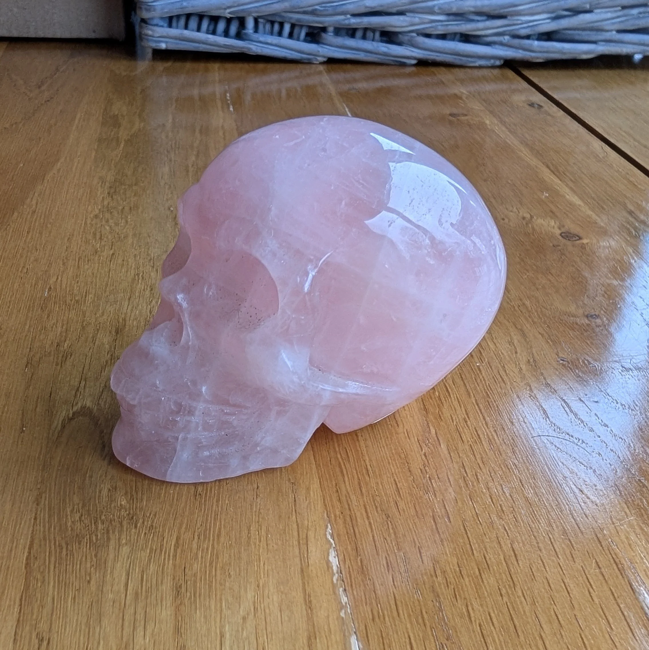 Rose Quartz Gemstone Skull