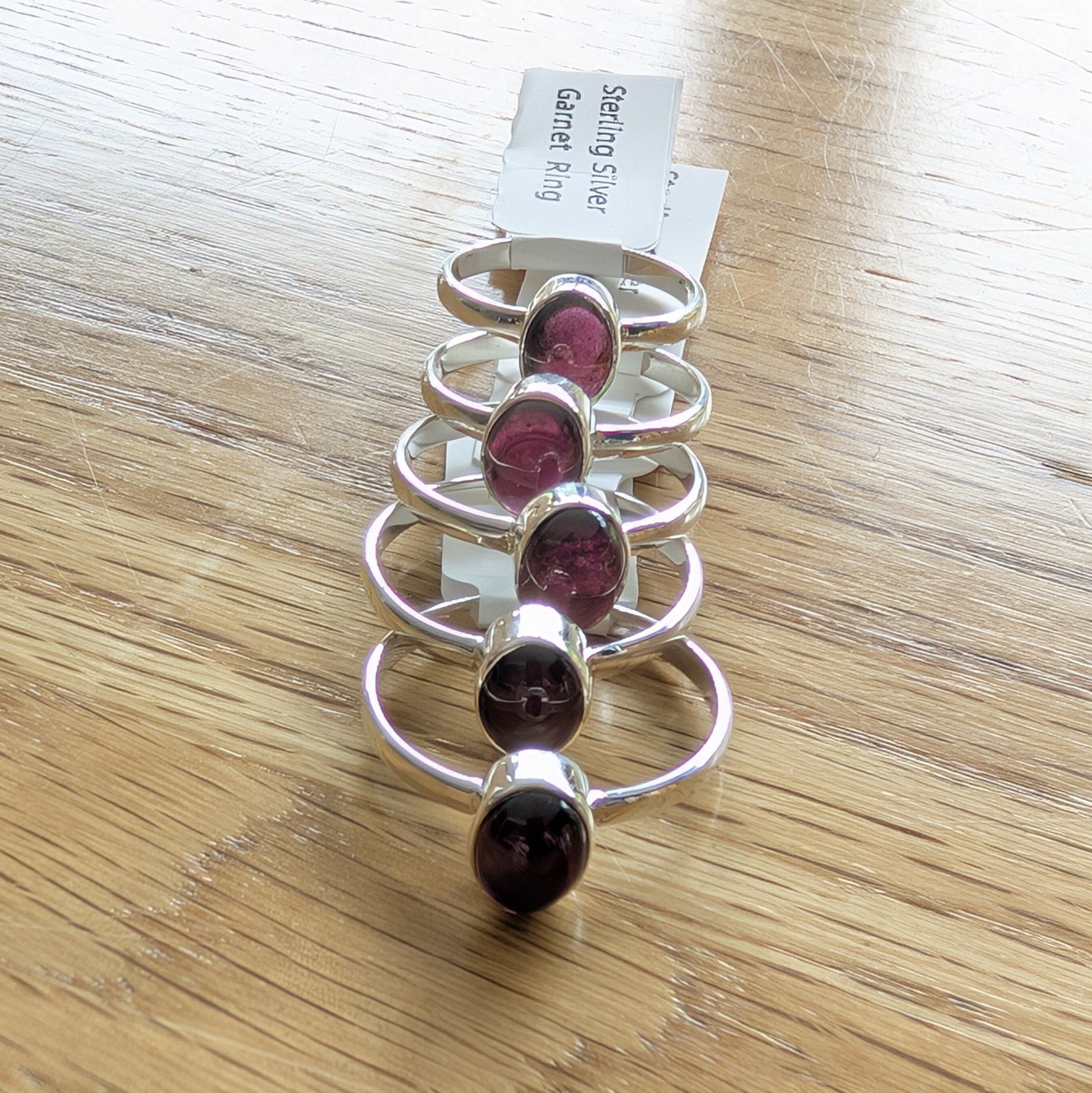 Sterling Silver Garnet Rings