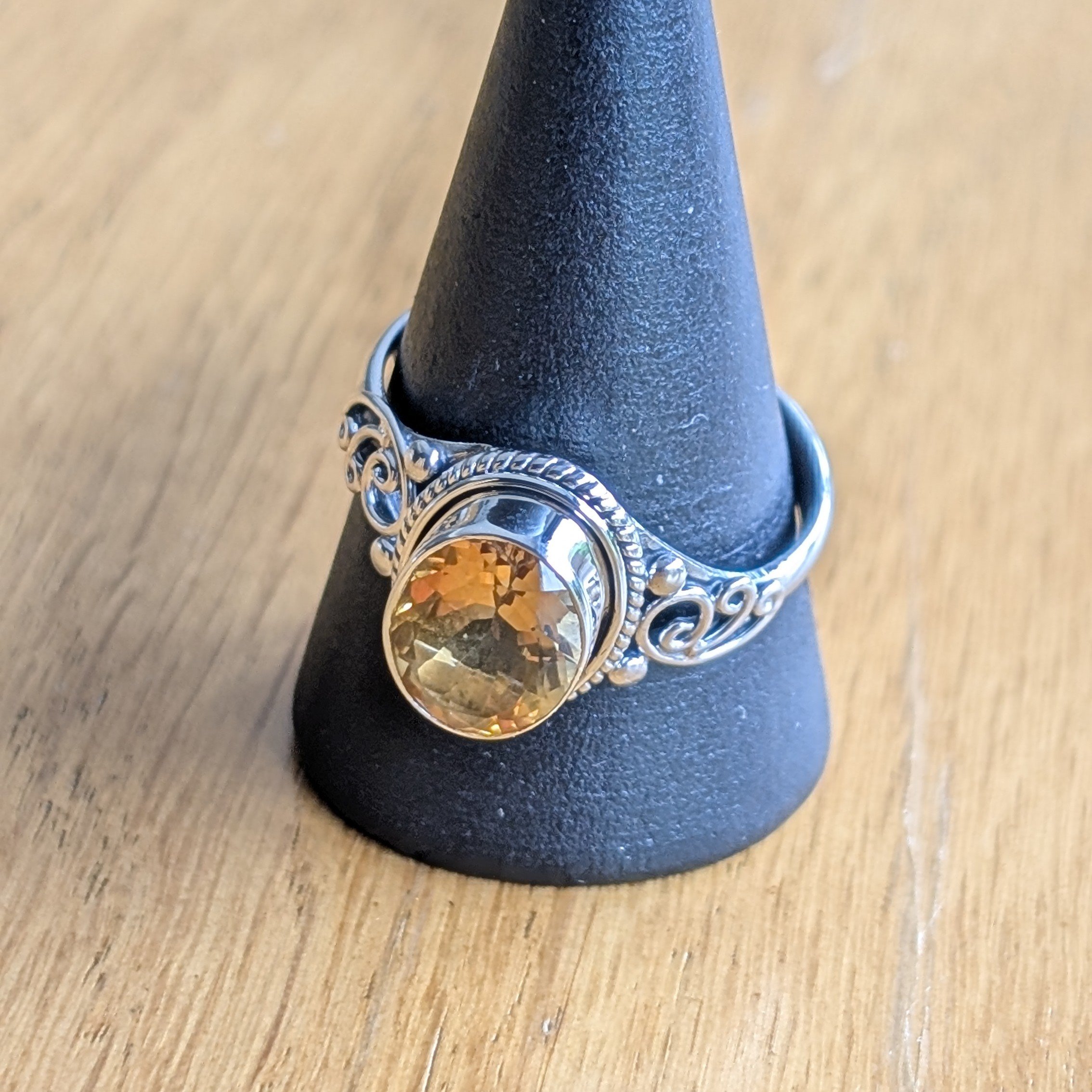 Sterling Silver Faceted Citrine Ring