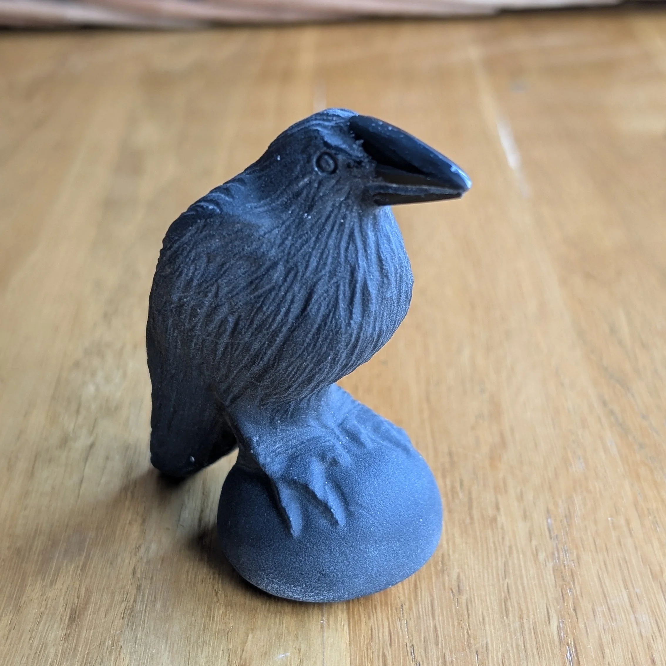 Medium Matt Black Obsidian Raven