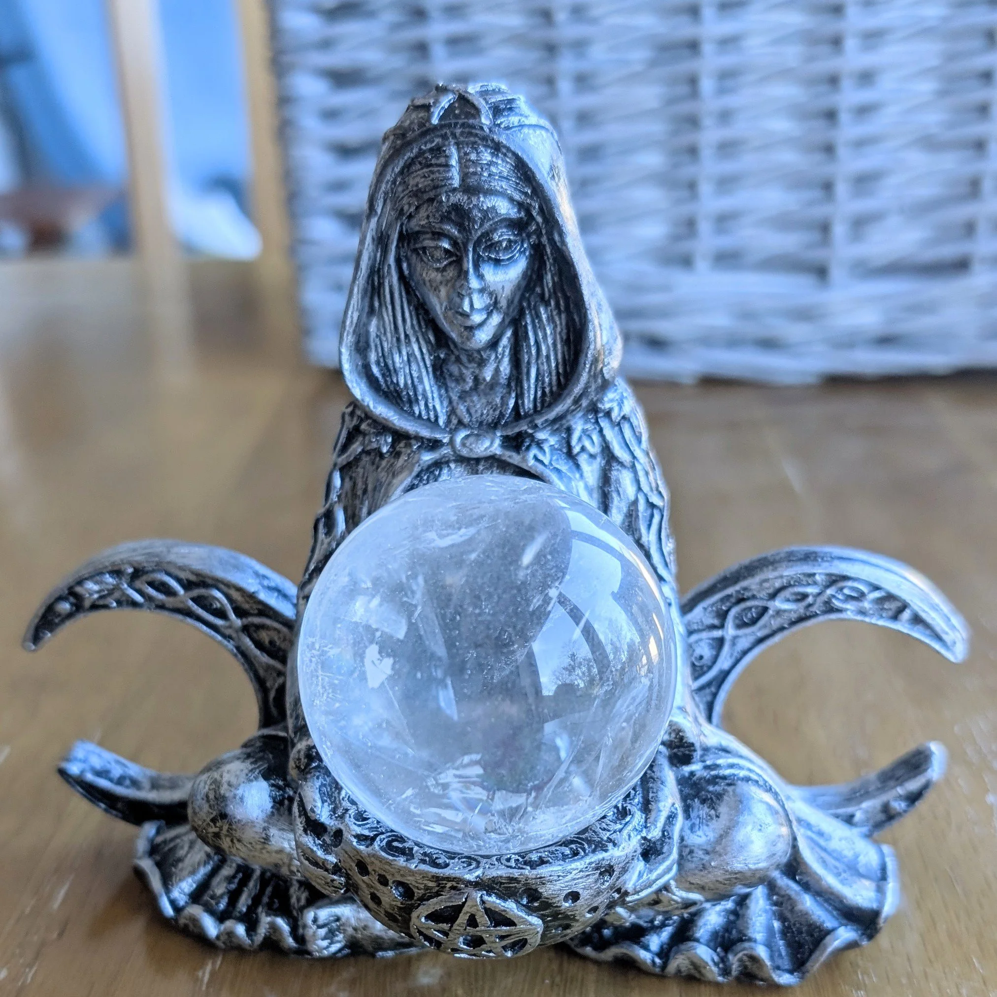 Resin Moon Goddess Sphere Stand/Holder